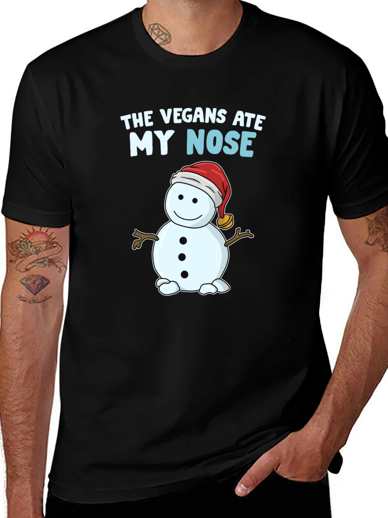 The Vegans Ate My Nose T-Shirt Snowman Funny