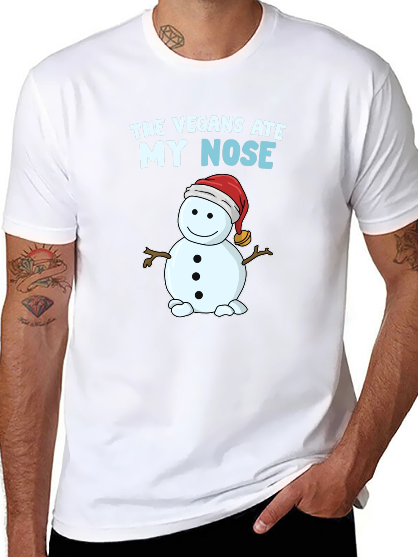 The Vegans Ate My Nose T-Shirt Snowman Funny