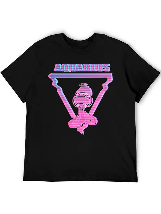 Aquarius Graphic Tee - Retro Vaporwave Style