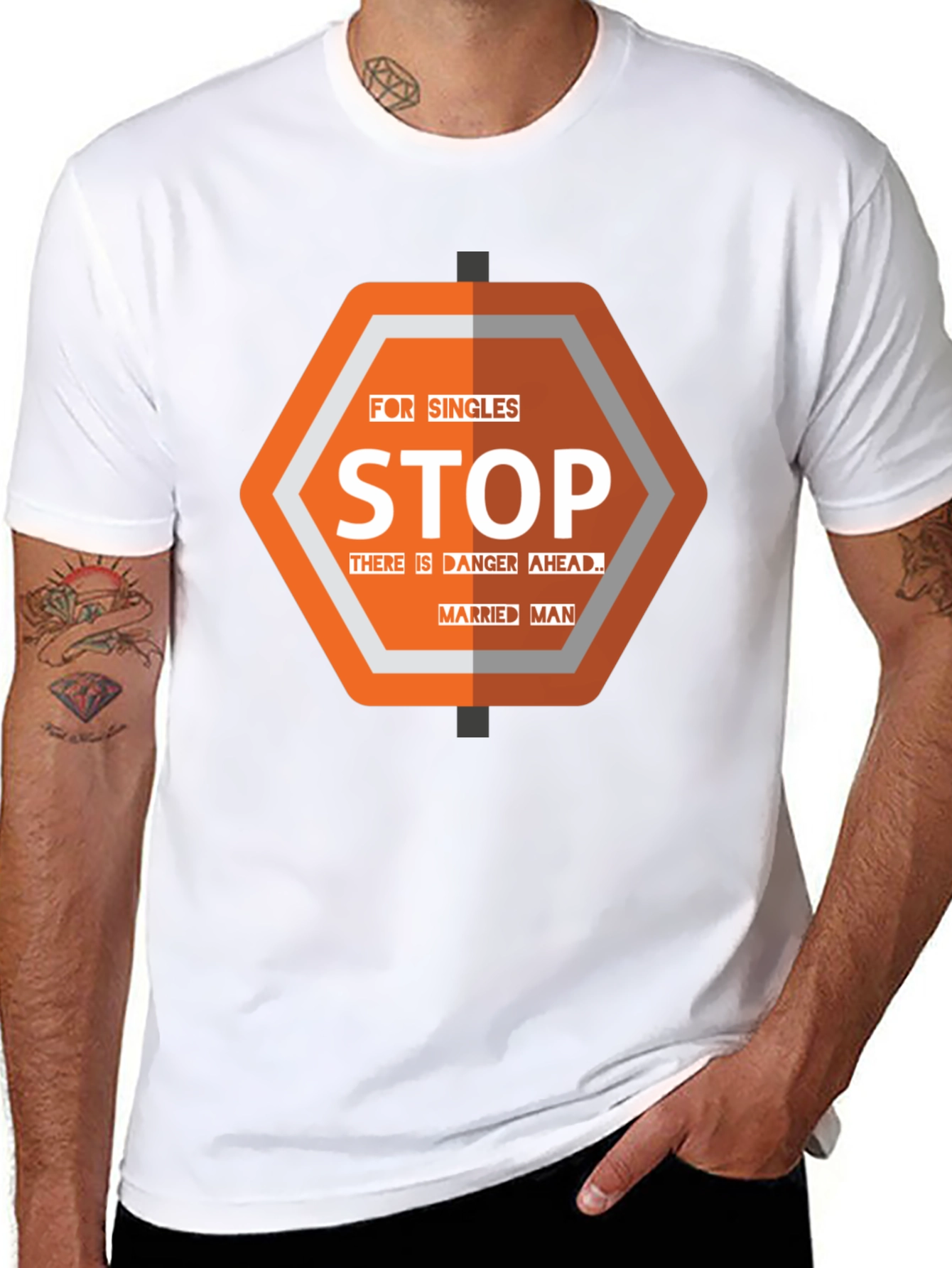 Funny Stop Married Man T-Shirt - Danger Ahead!