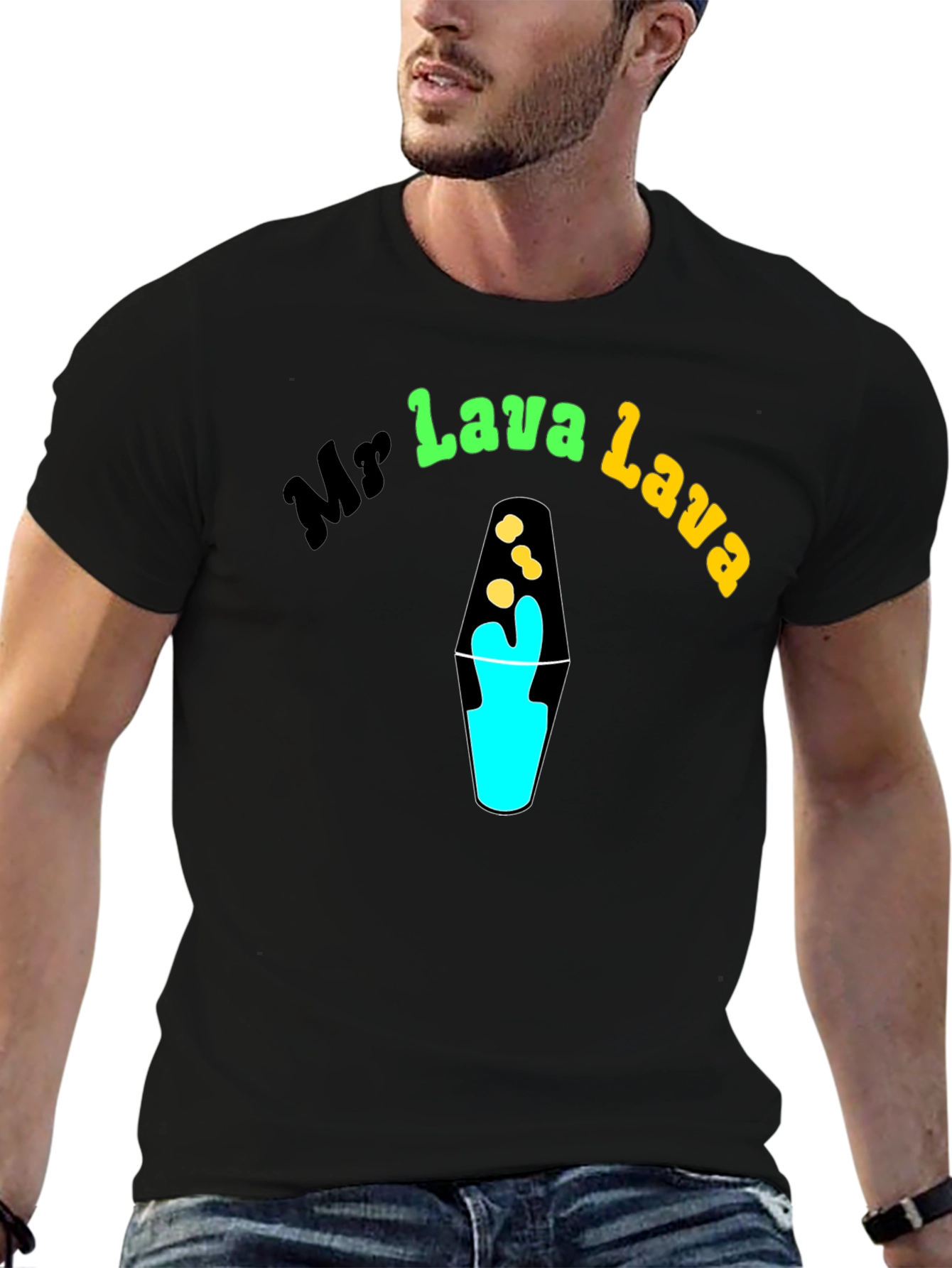 Mr Lava Lava Black Graphic T-Shirt - Novelty Design