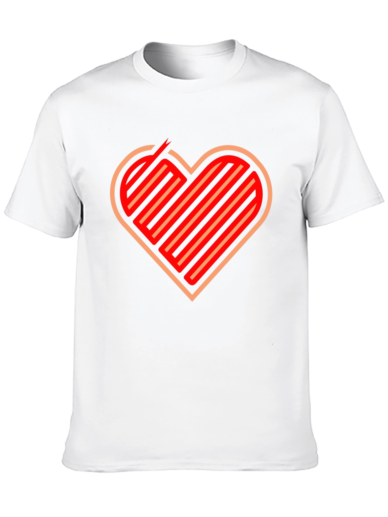 Stripped Heart Graphic Black T-Shirt