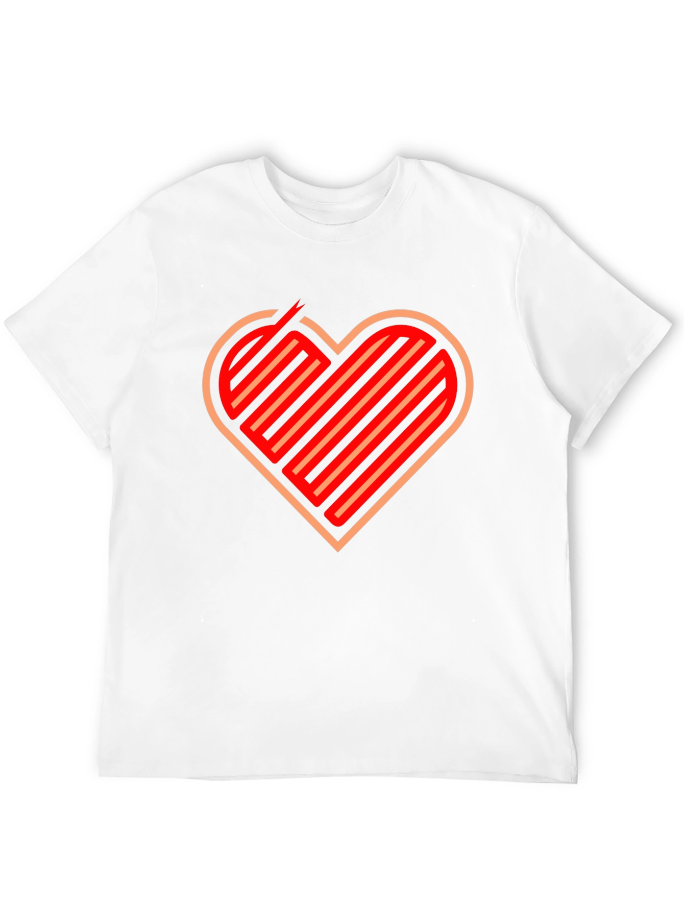 Stripped Heart Graphic Black T-Shirt