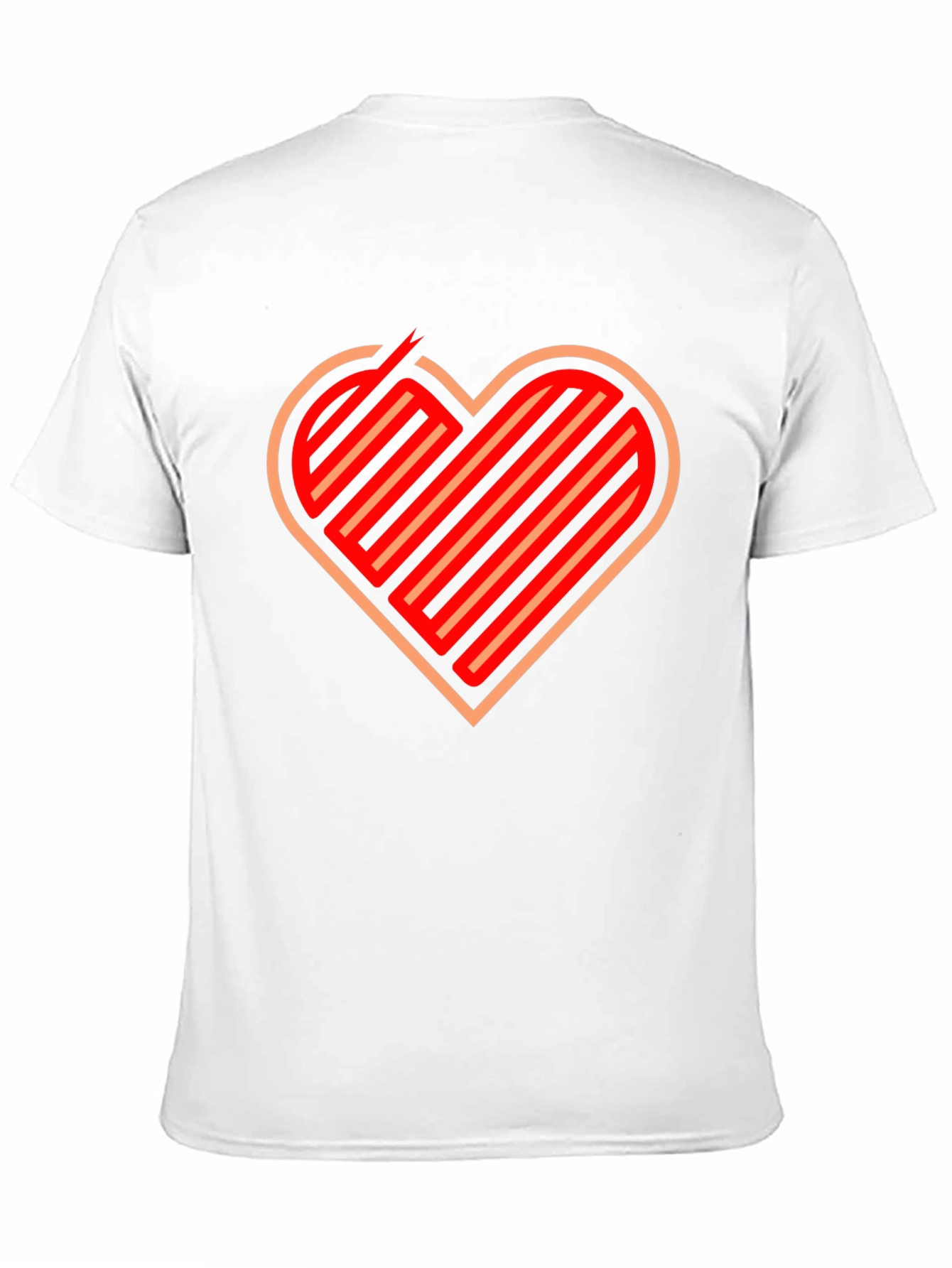 Stripped Heart Graphic Black T-Shirt