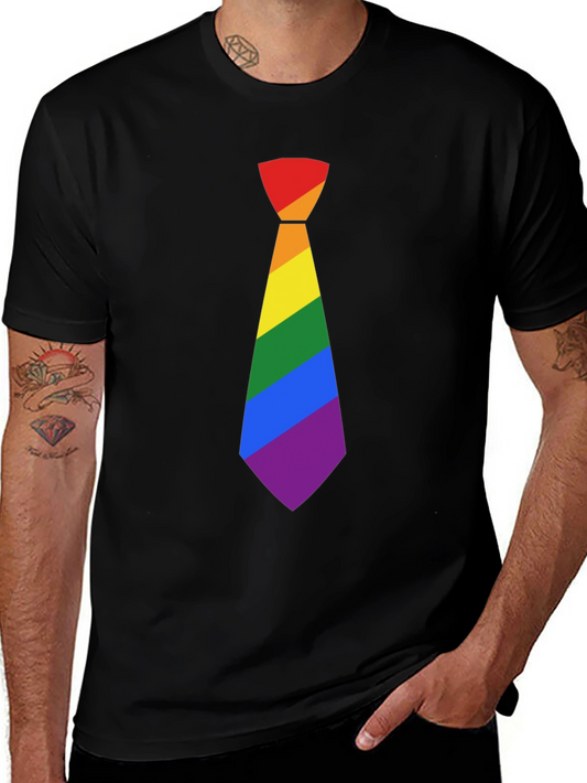 LGBT Pride Rainbow Tie Black T-Shirt