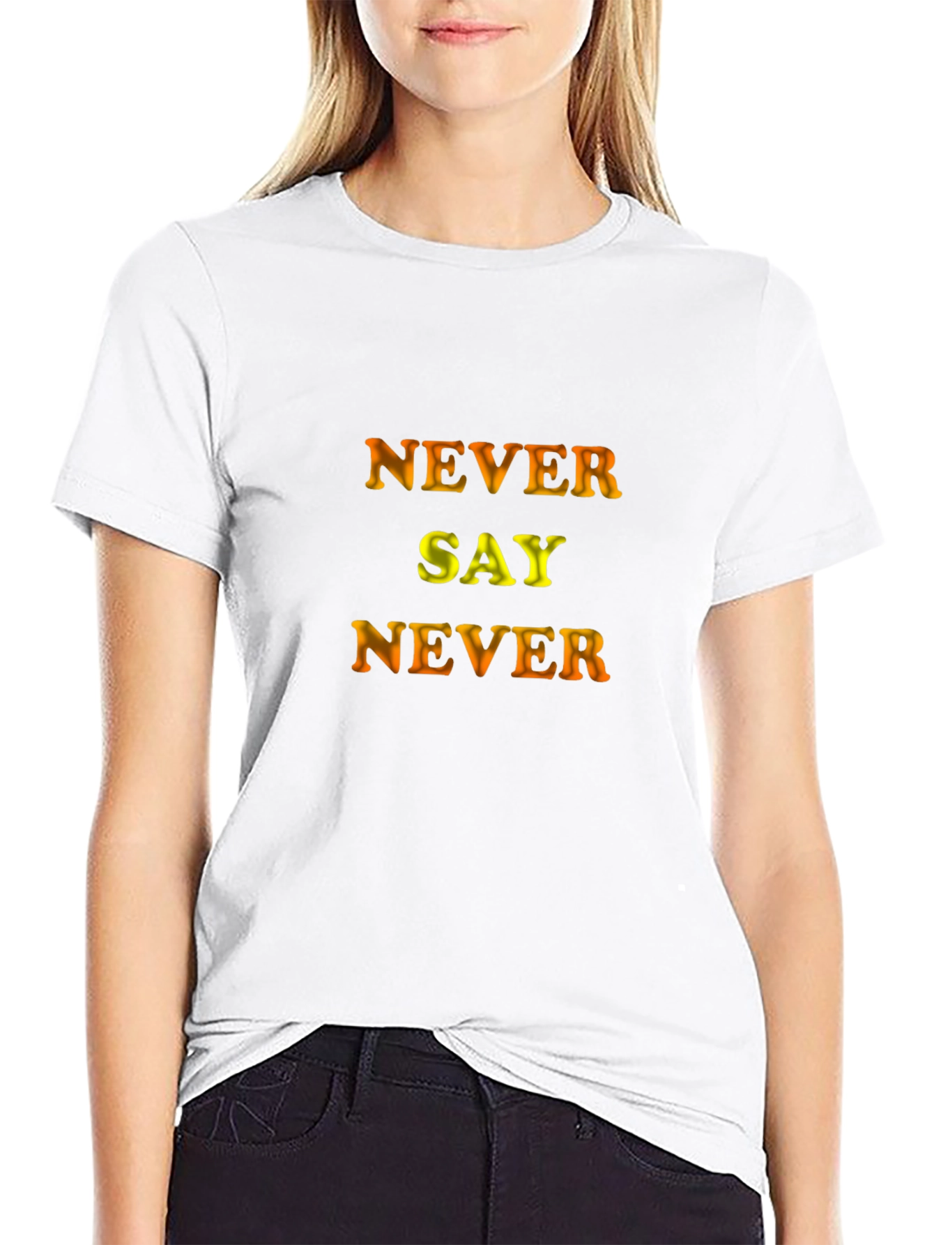 Never Say Never Graphic Black T-Shirt