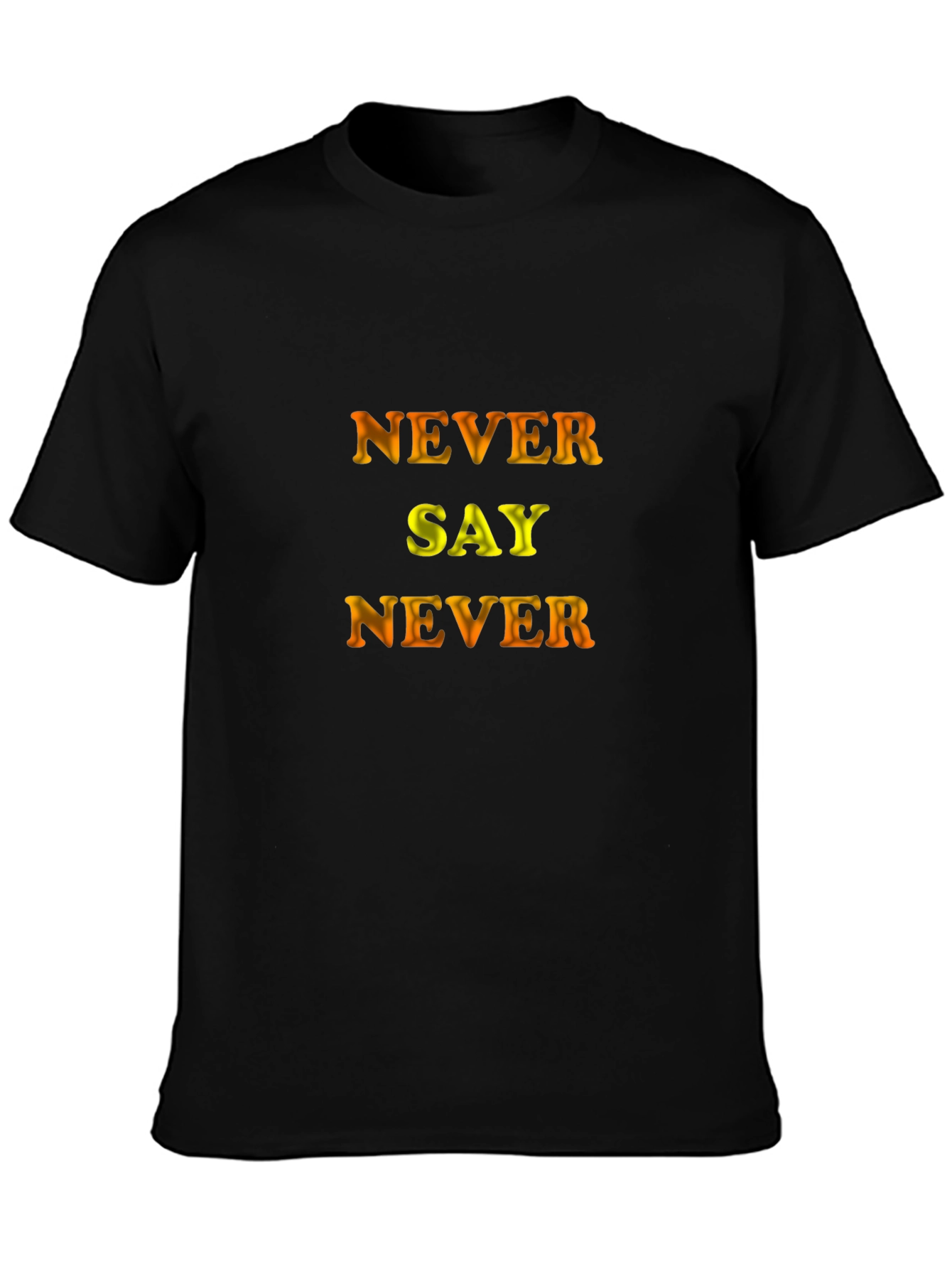 Never Say Never Graphic Black T-Shirt