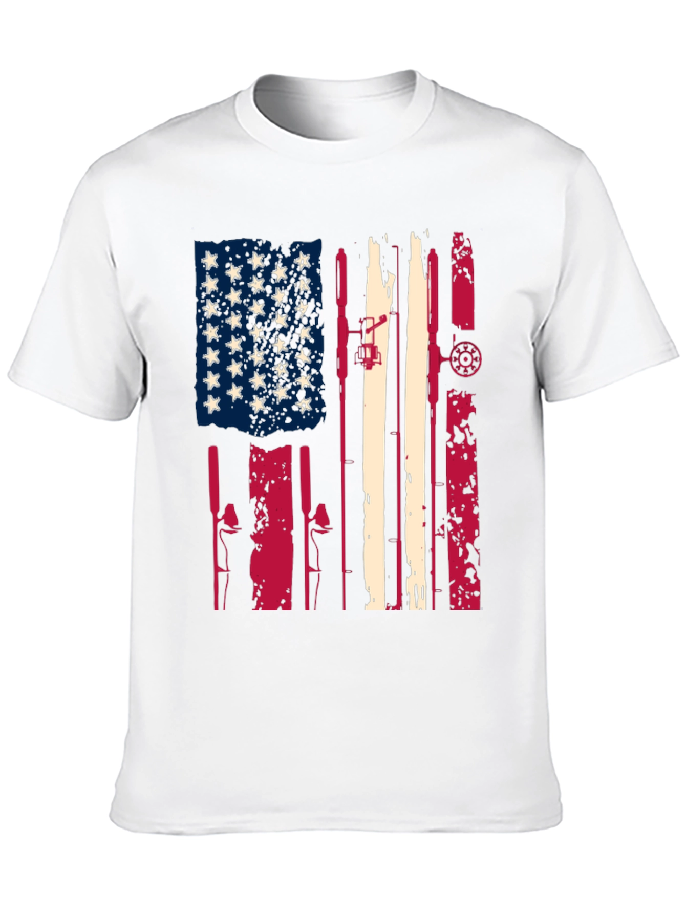 American Flag Fishing Rod T-Shirt