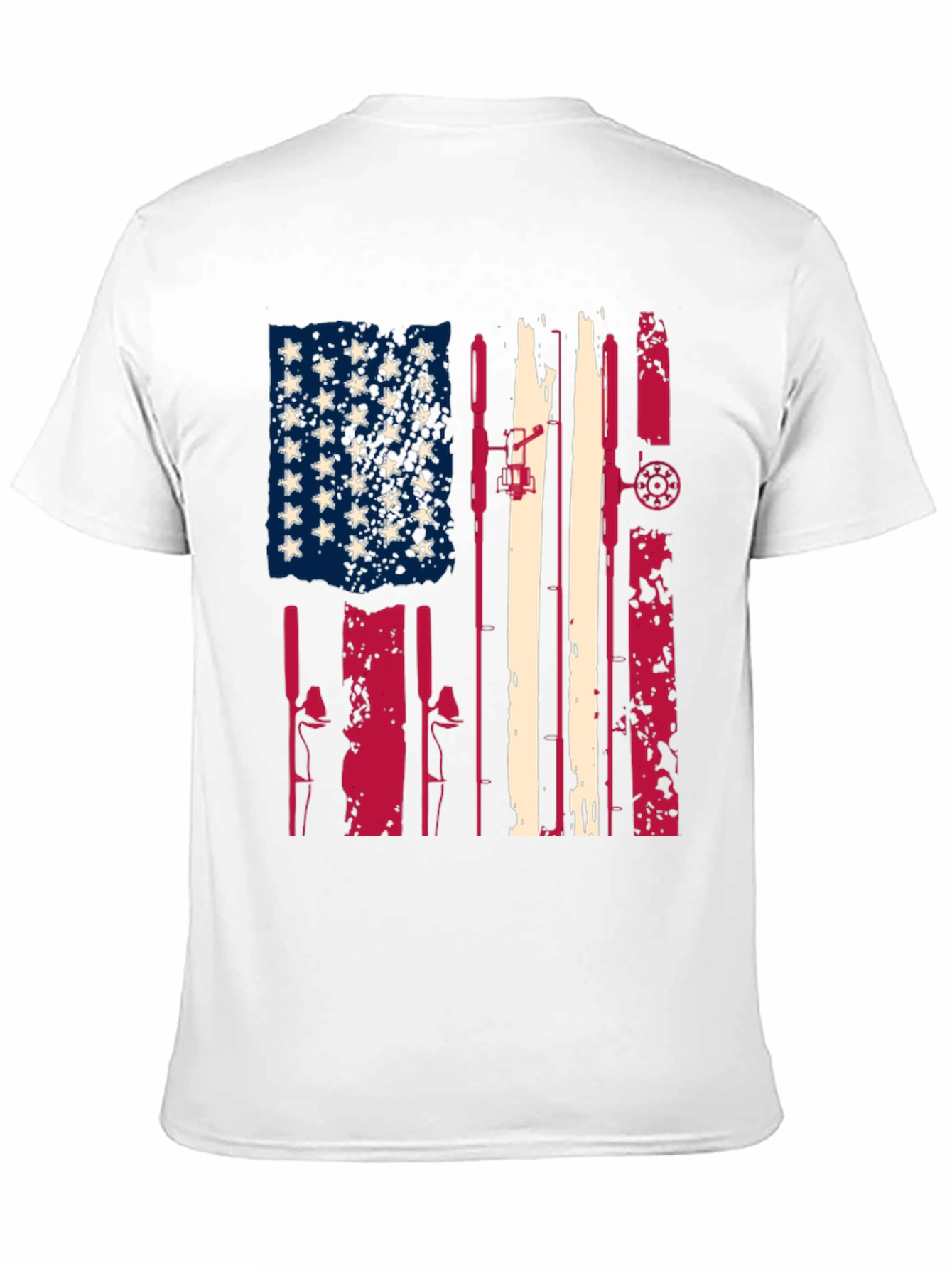 American Flag Fishing Rod T-Shirt