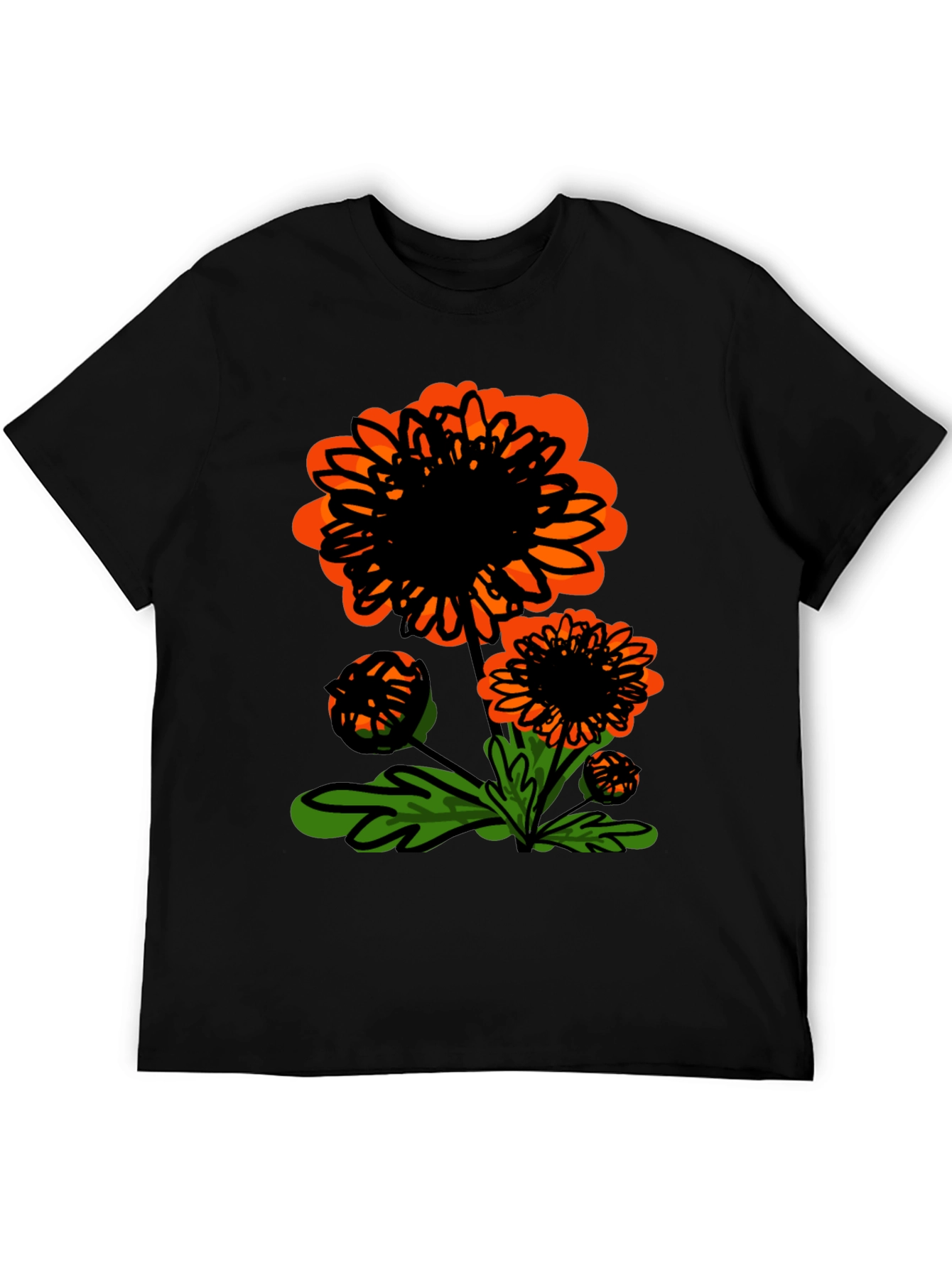 Floral Graphic Tee - Black