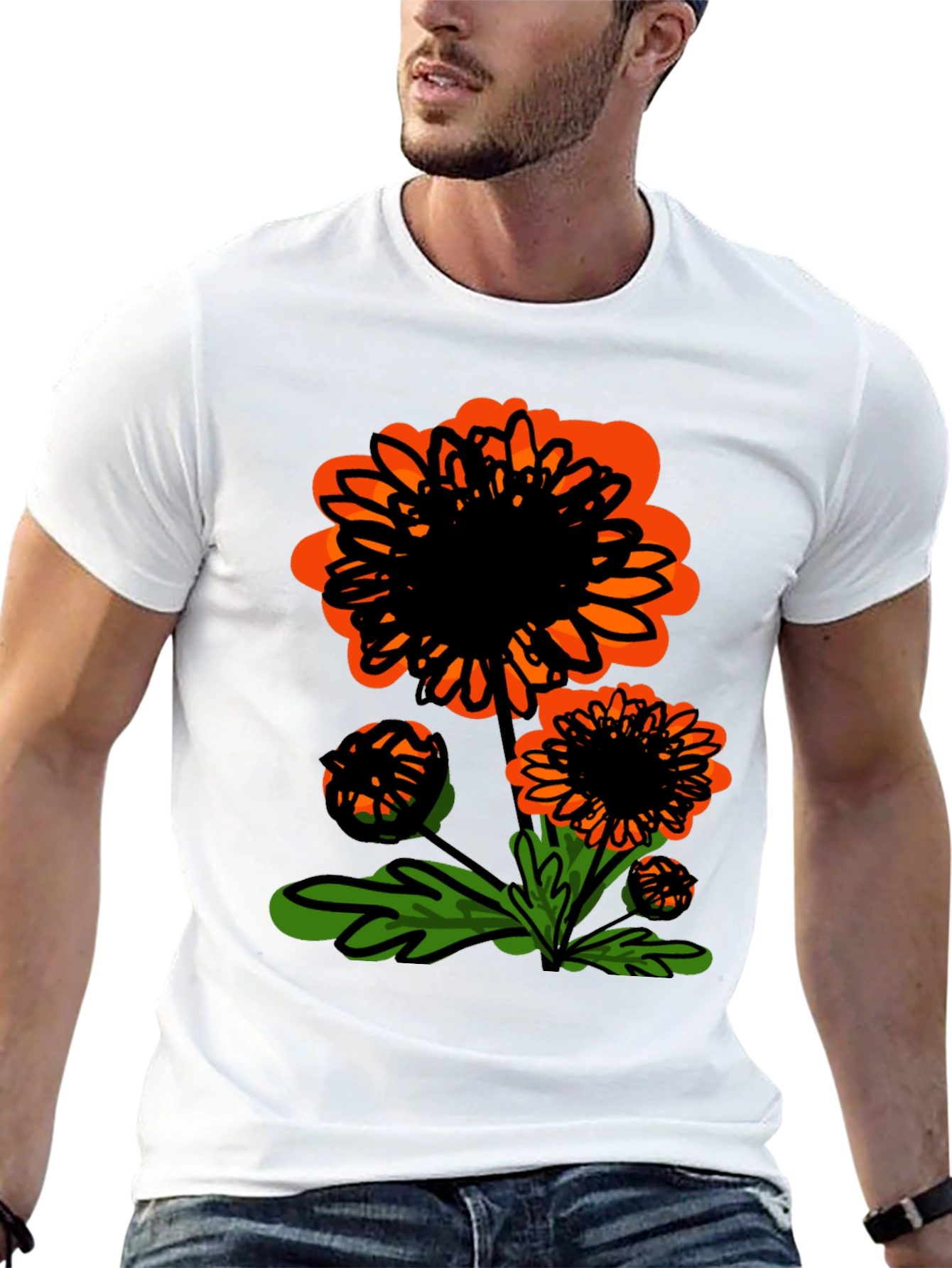 Floral Graphic Tee - Black