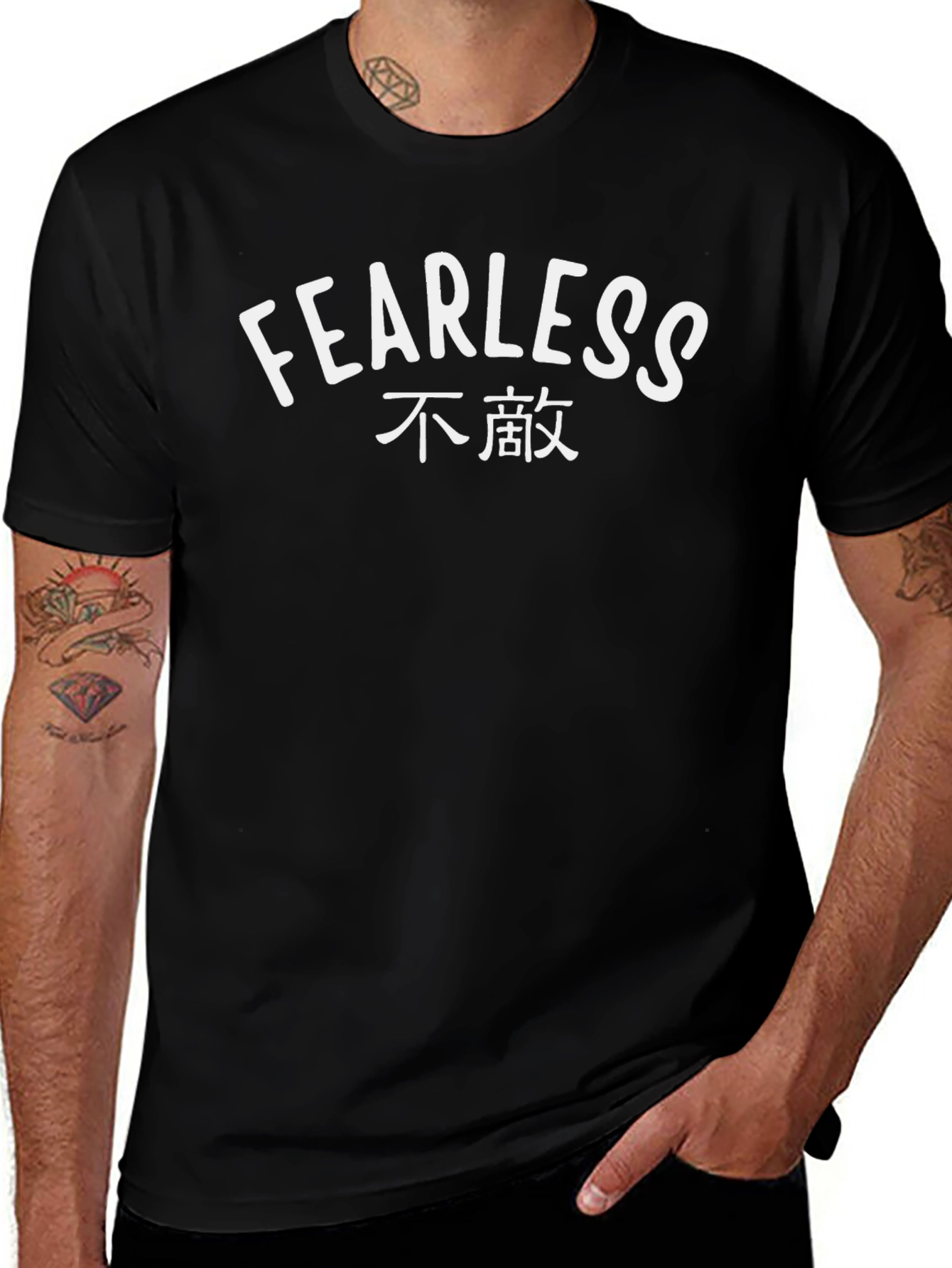 Fearless Graphic Print Black T-Shirt