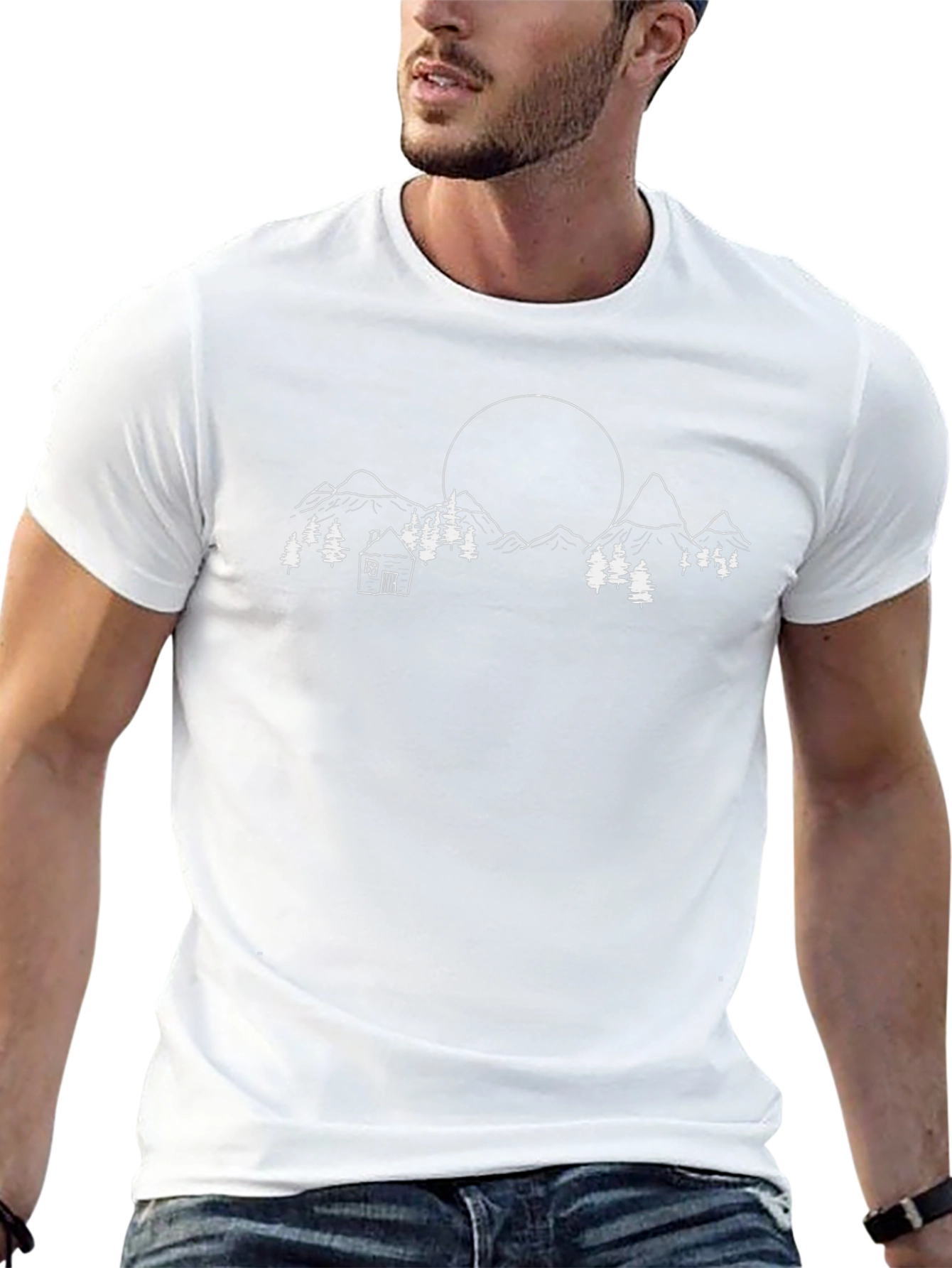 Mountain & Moon Graphic Tee - Black