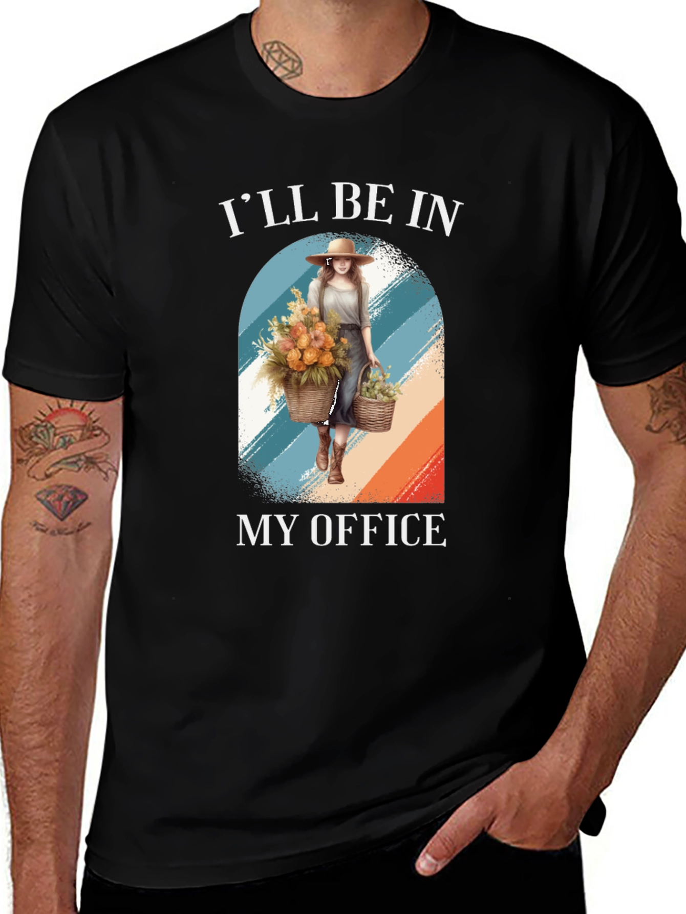 Gardeners Office T-Shirt - Floral Design