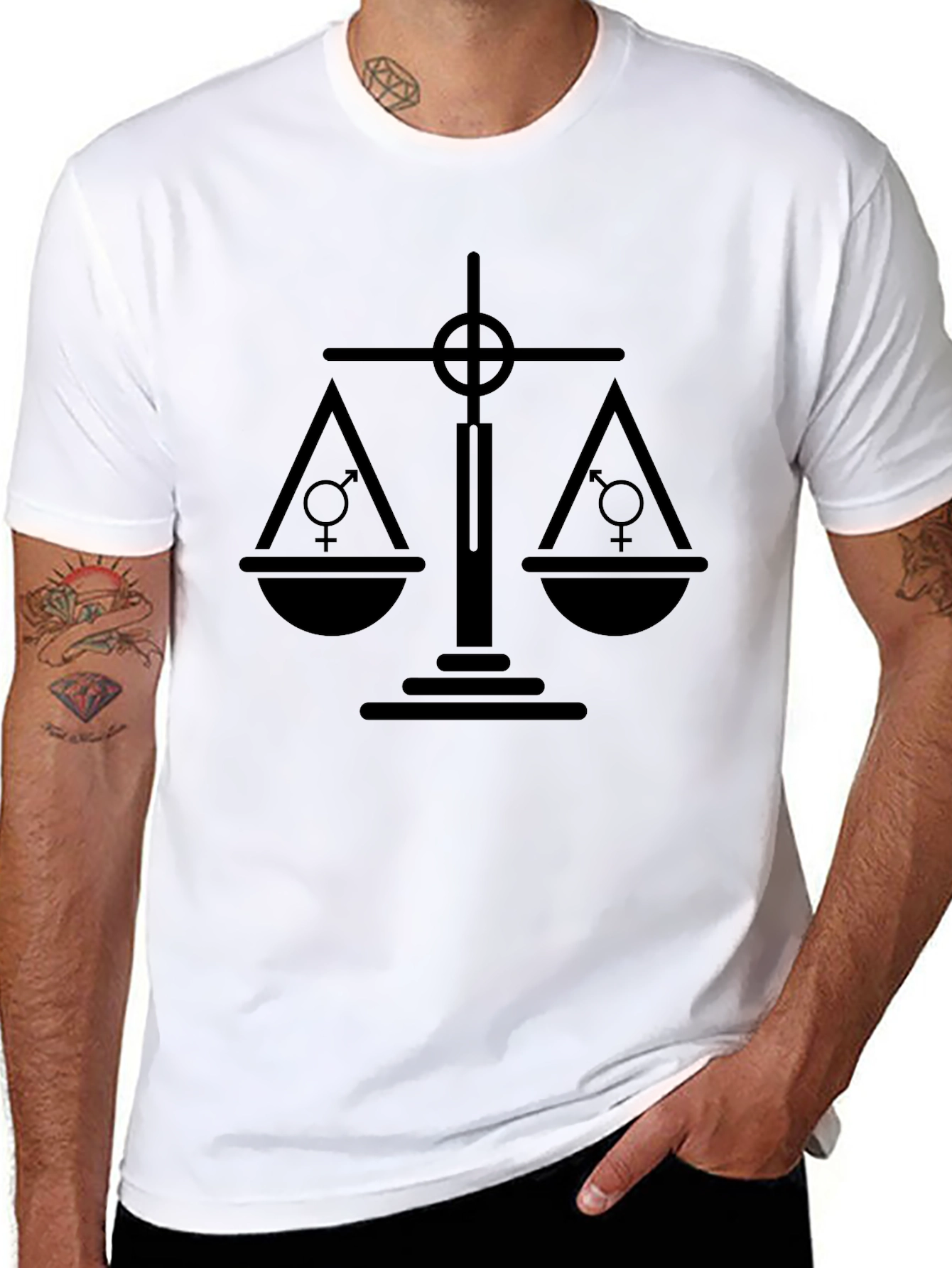 Equality Scales T-Shirt - Mens Black Tee