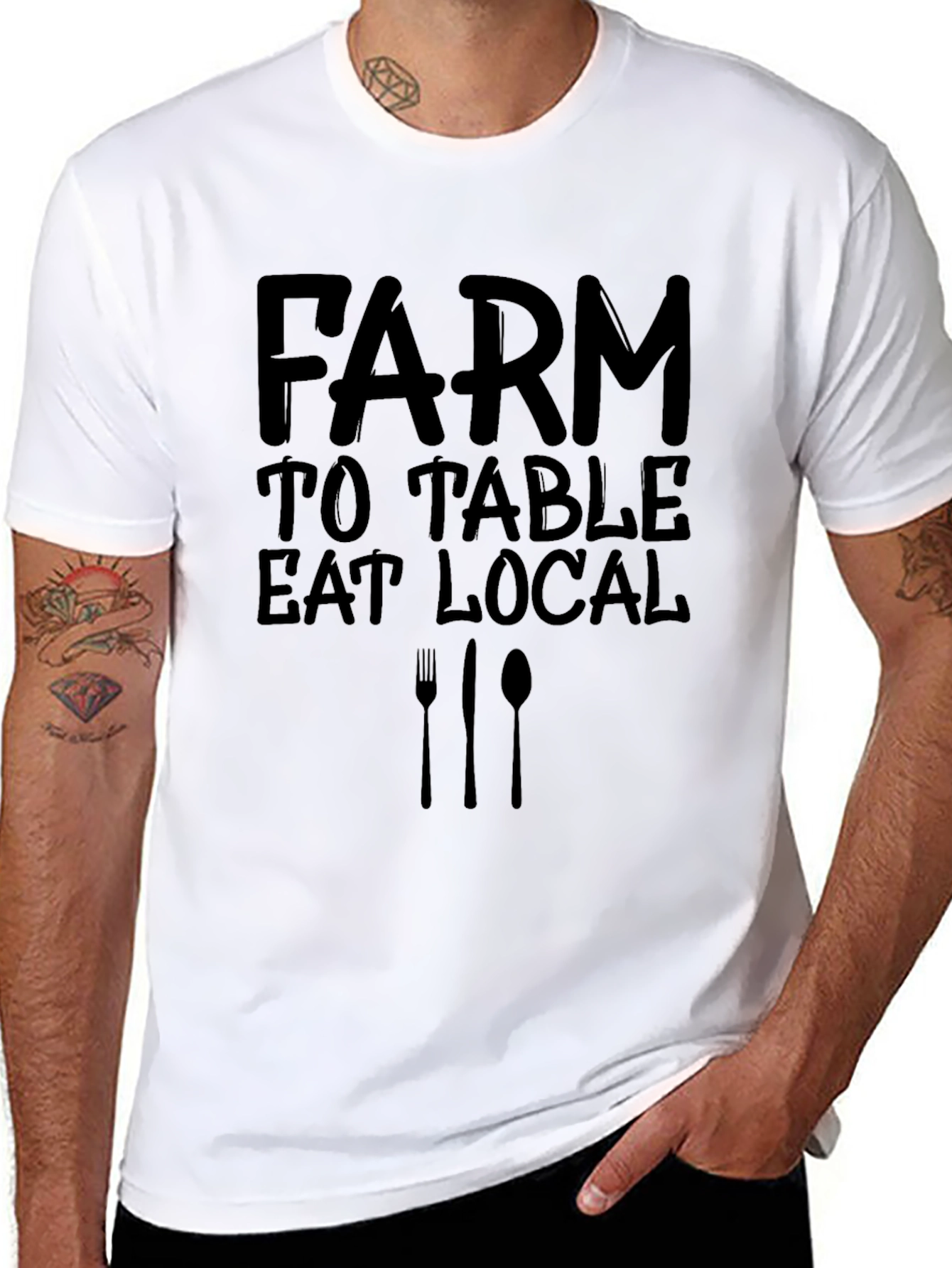 Farm to Table Eat Local Graphic T-Shirt