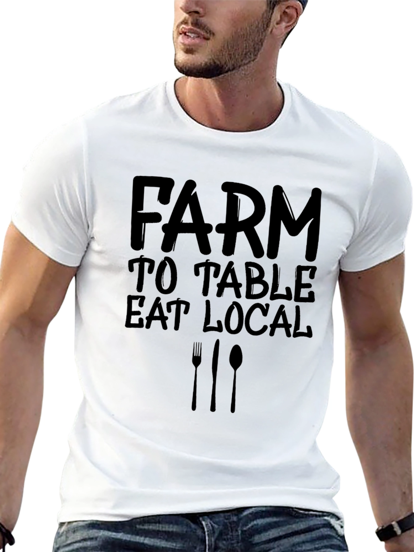 Farm to Table Eat Local Graphic T-Shirt