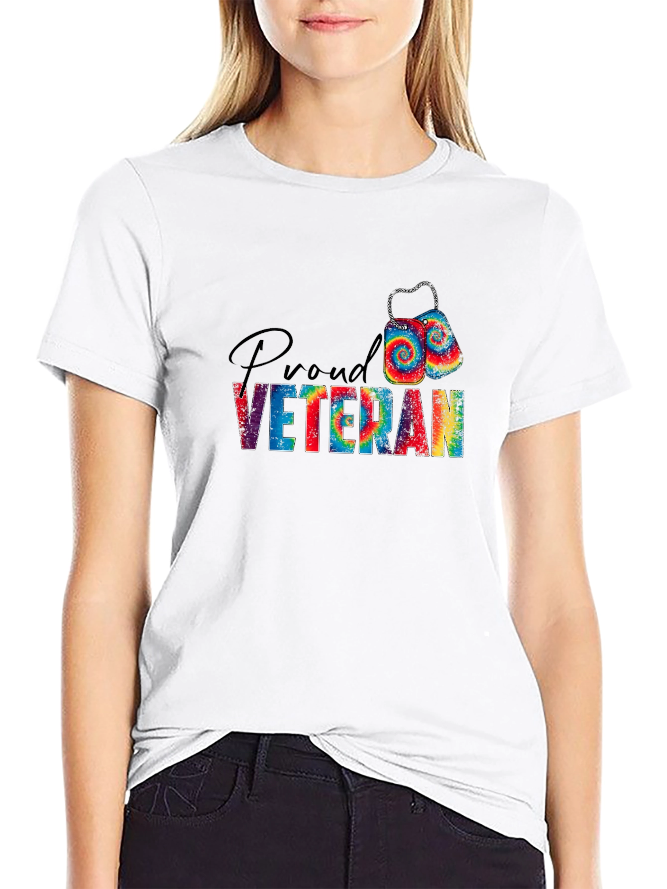 Proud Veteran Tie Dye Graphic Tee