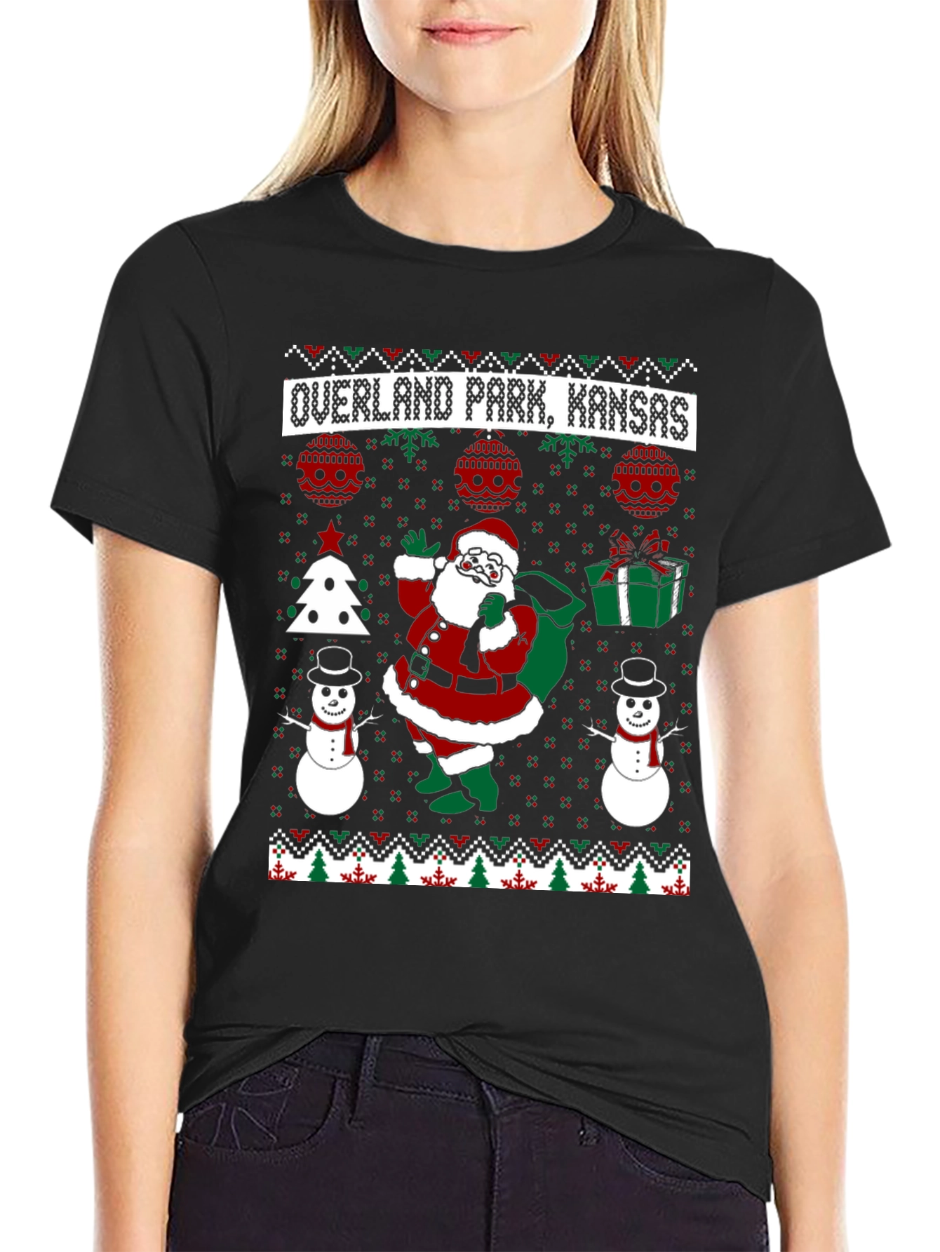 Overland Park Kansas Christmas Graphic T-Shirt