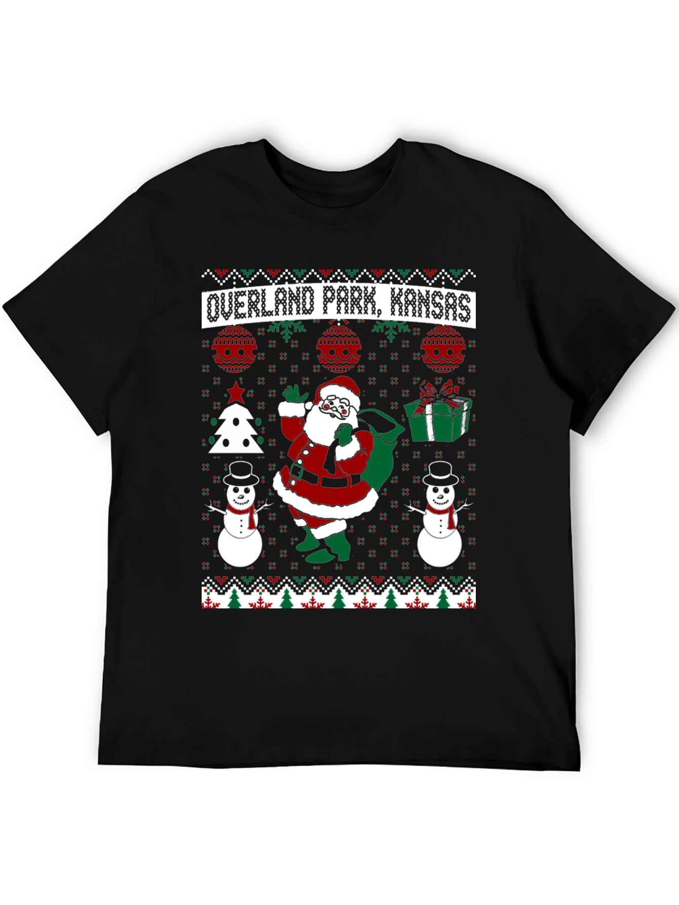 Overland Park Kansas Christmas Graphic T-Shirt