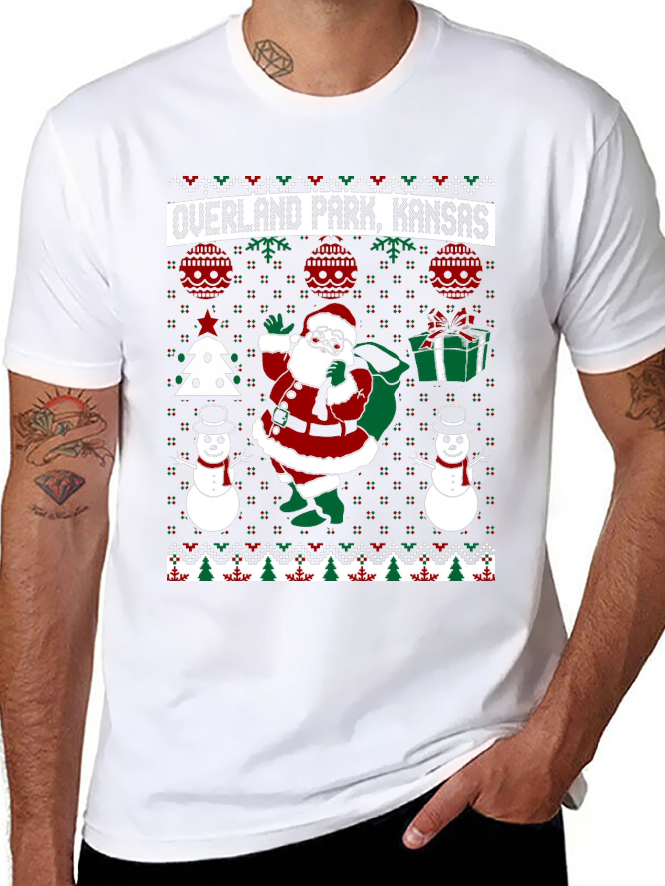 Overland Park Kansas Christmas Graphic T-Shirt