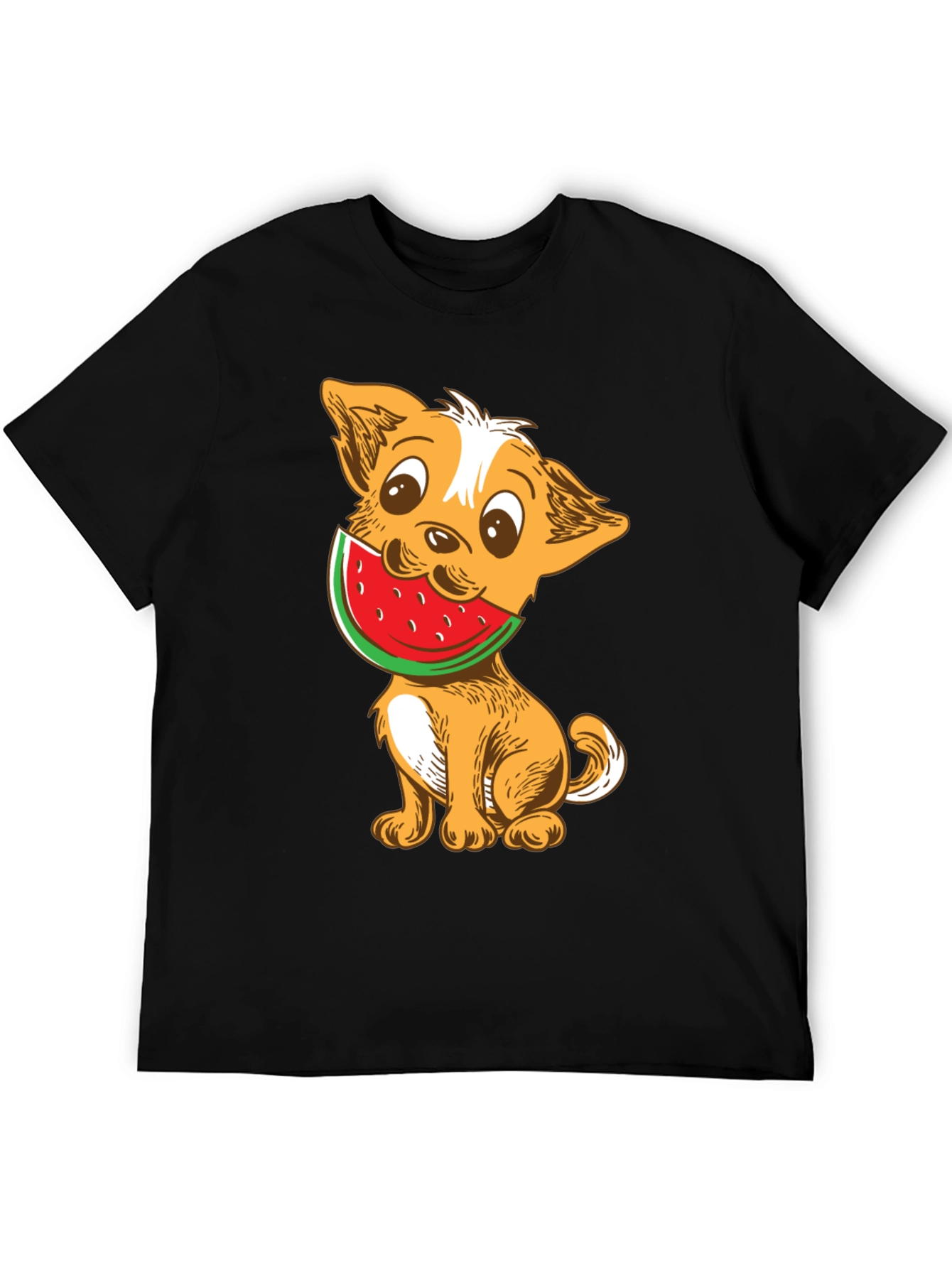 Dog with Watermelon Graphic T-Shirt