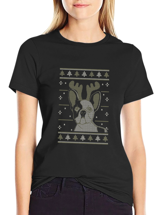 Dog Reindeer Christmas Ugly Sweater T-Shirt