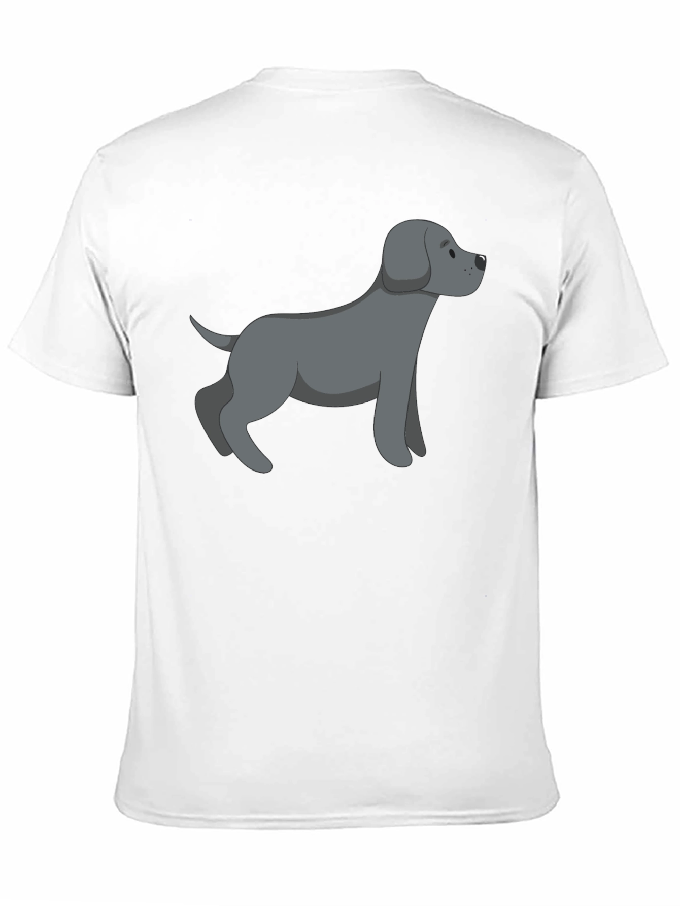 Black T-Shirt with Gray Dog Graphic