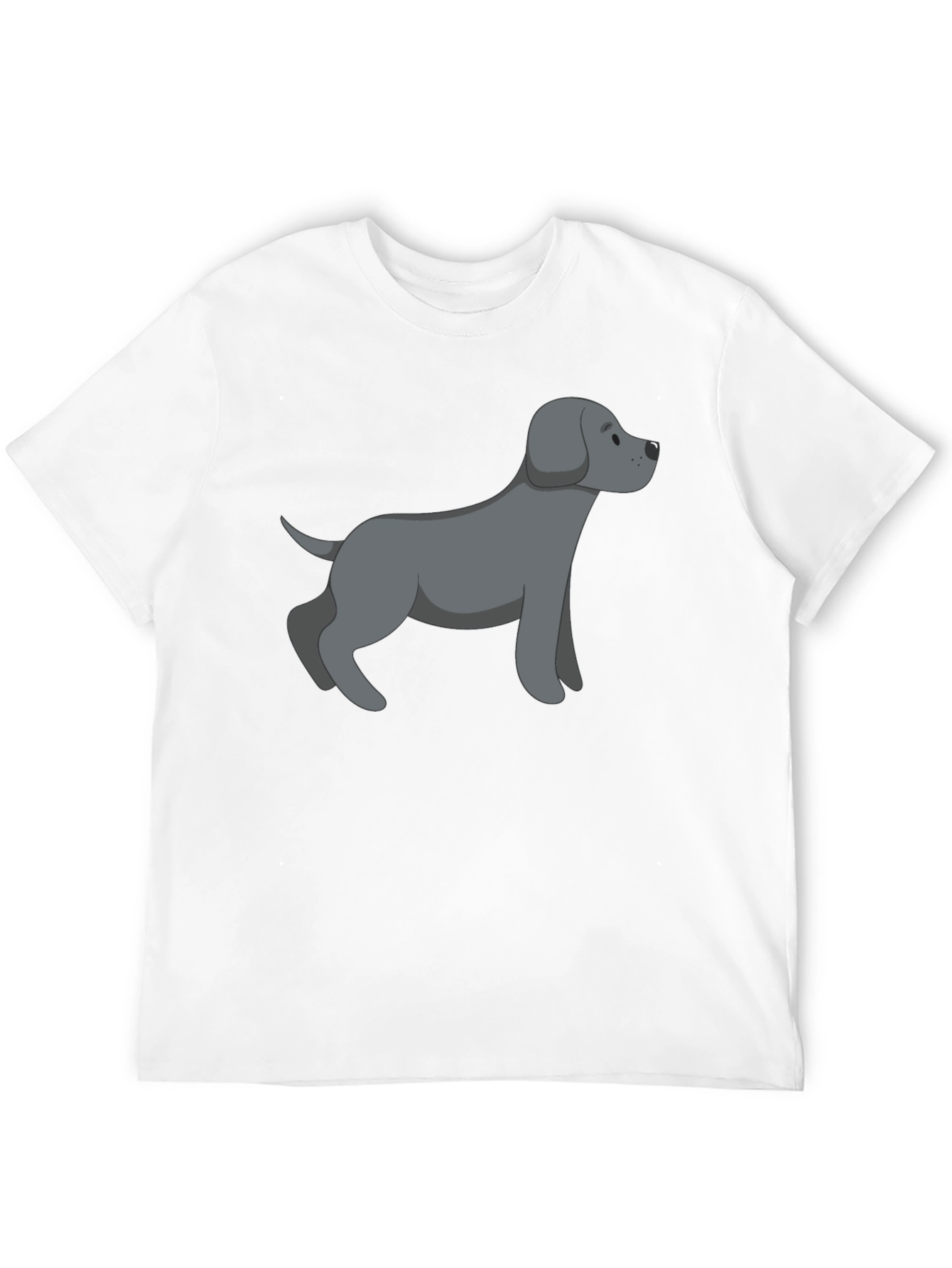 Black T-Shirt with Gray Dog Graphic