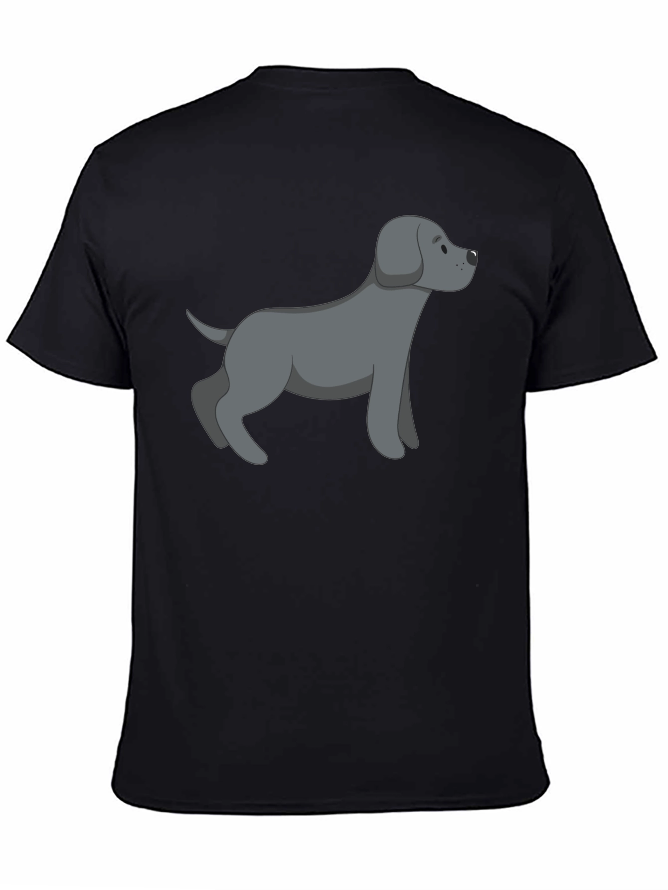 Black T-Shirt with Gray Dog Graphic