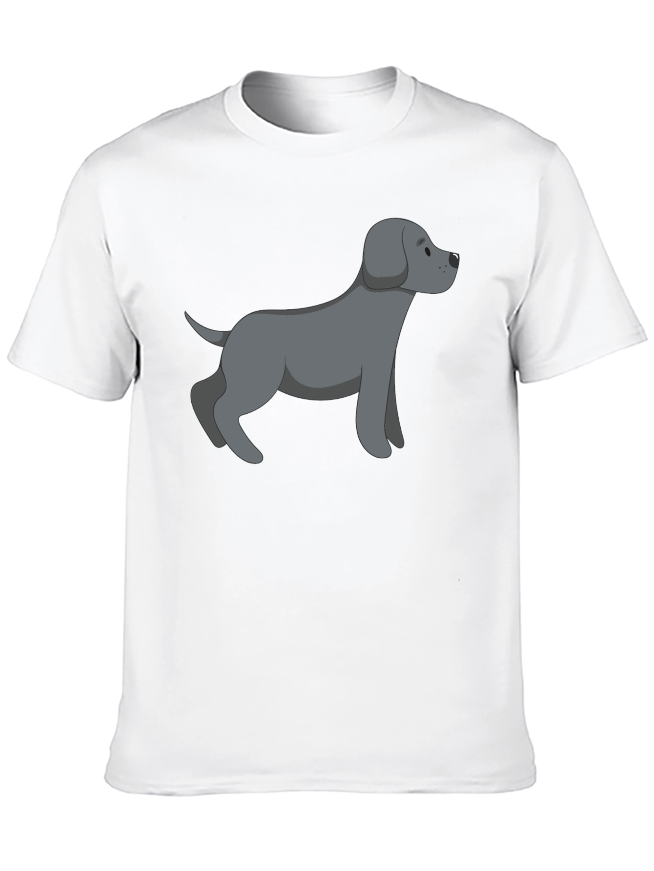 Black T-Shirt with Gray Dog Graphic