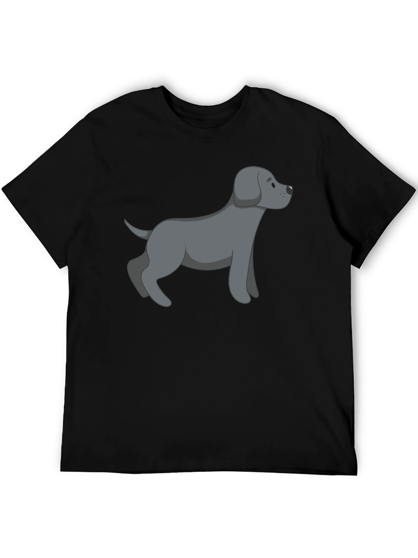 Black T-Shirt with Gray Dog Graphic