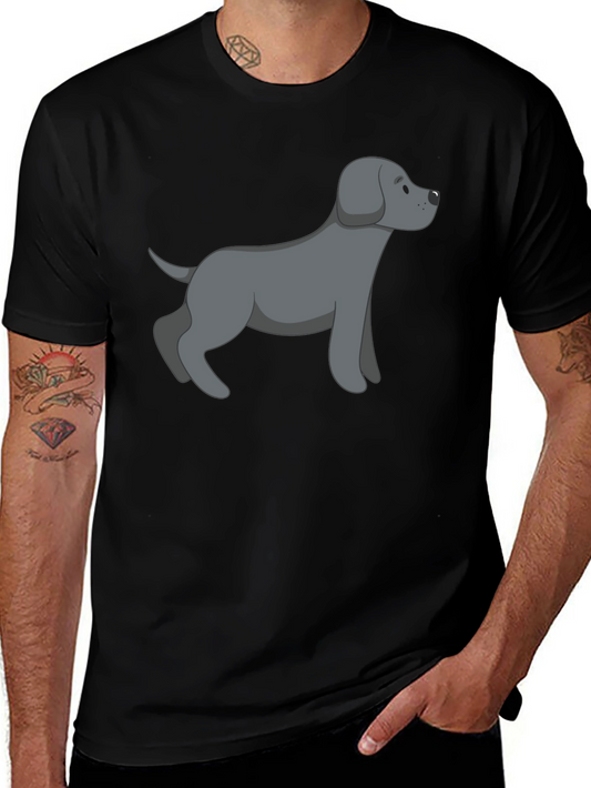 Black T-Shirt with Gray Dog Graphic