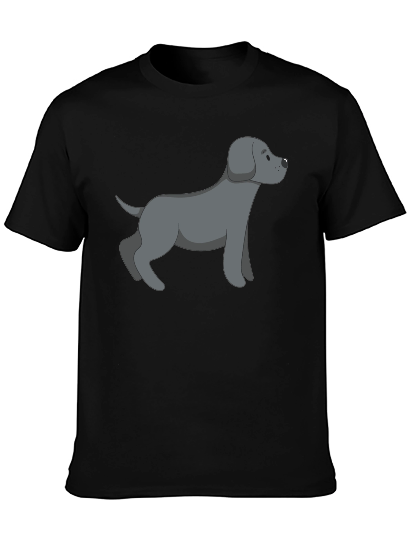 Black T-Shirt with Gray Dog Graphic