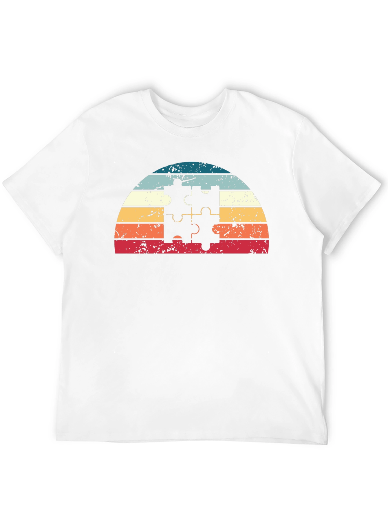 Retro Puzzle Piece Sunset T-Shirt