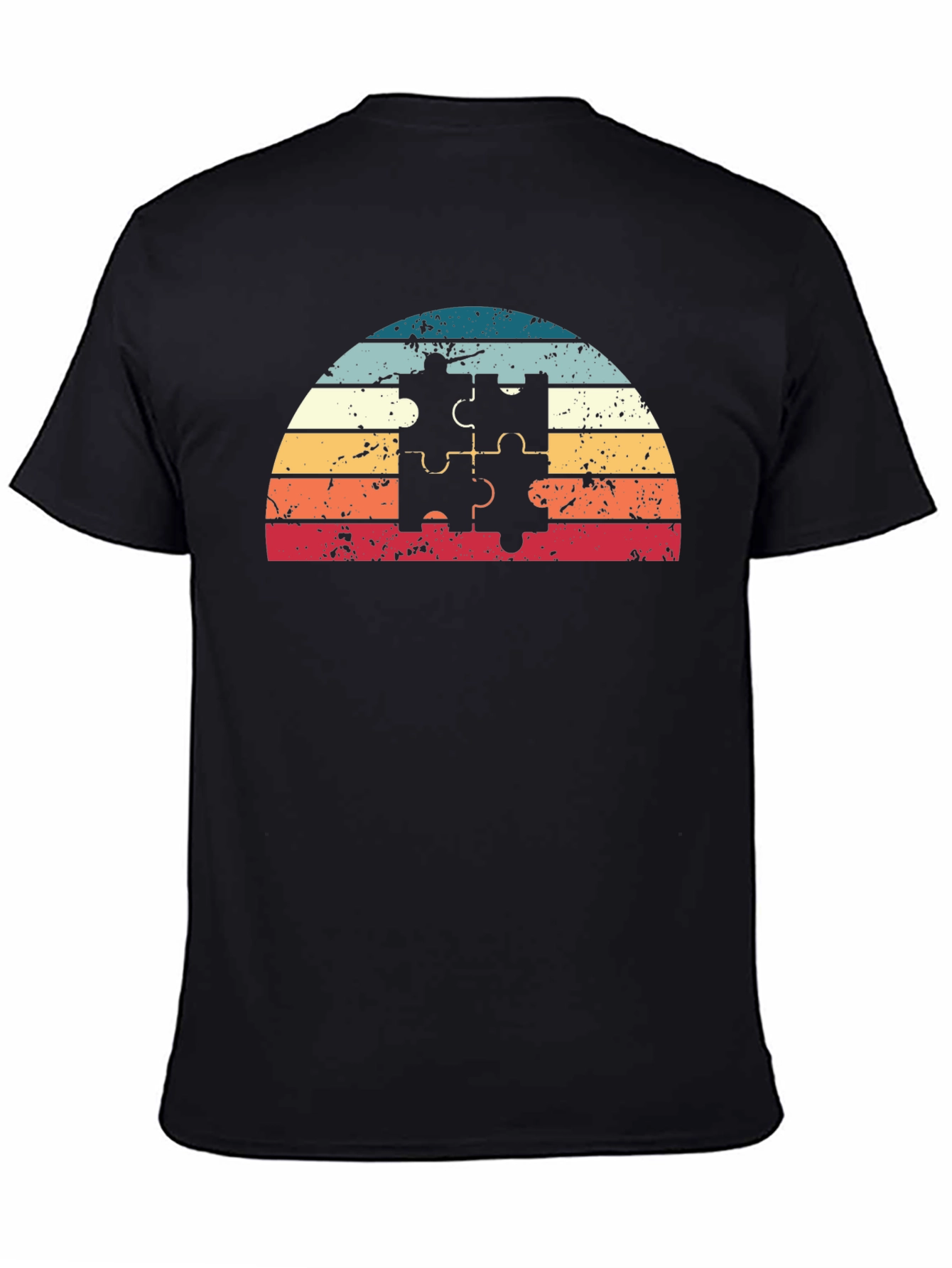 Retro Puzzle Piece Sunset T-Shirt