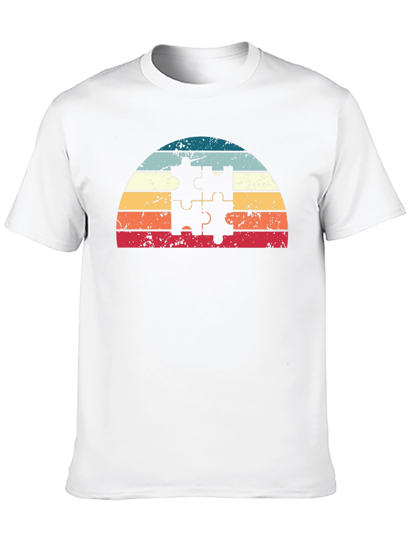 Retro Puzzle Piece Sunset T-Shirt