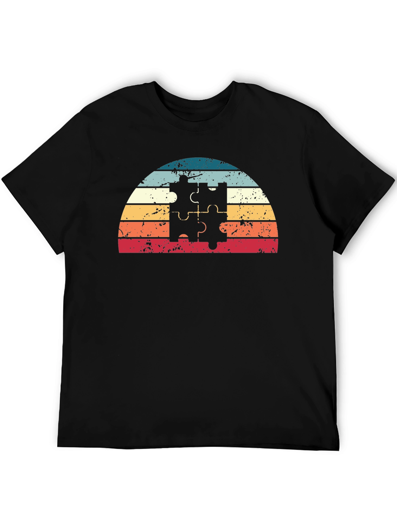 Retro Puzzle Piece Sunset T-Shirt