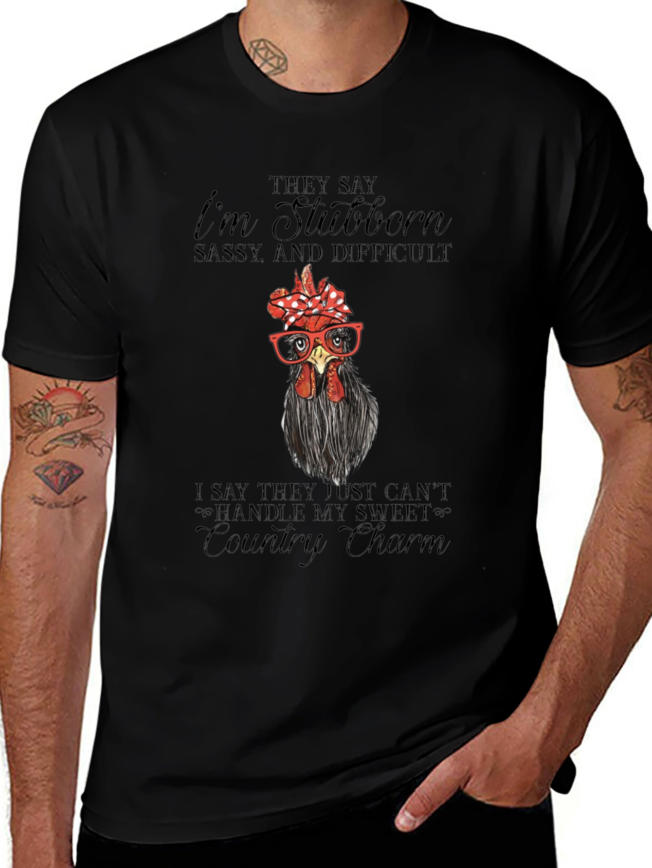Stubborn Chicken Graphic Tee - Country Charm