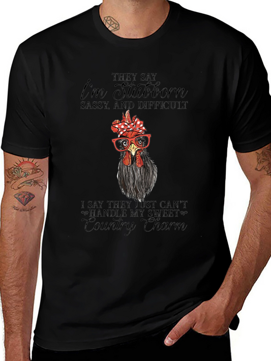 Stubborn Chicken Graphic Tee - Country Charm