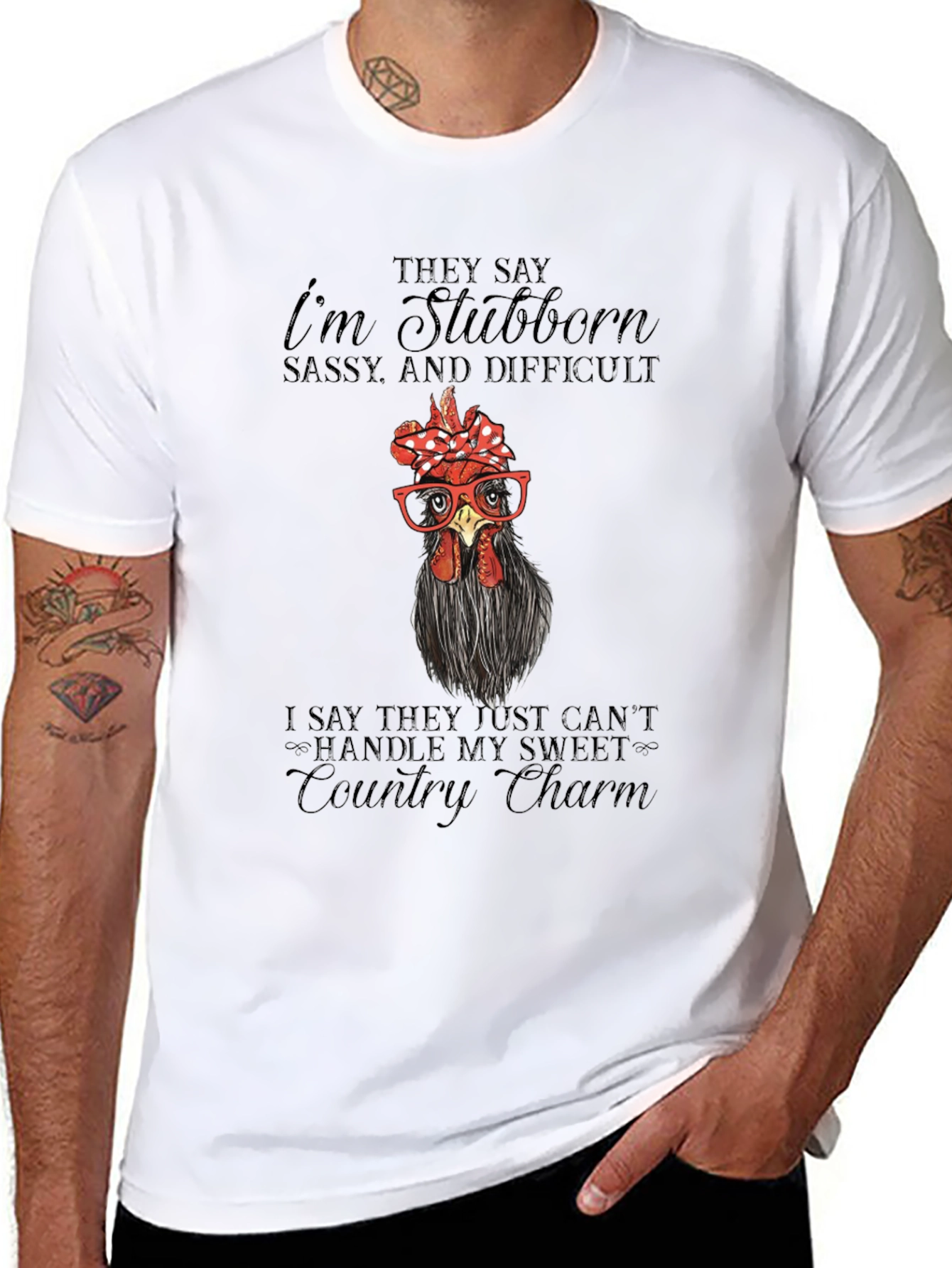 Stubborn Chicken Graphic Tee - Country Charm
