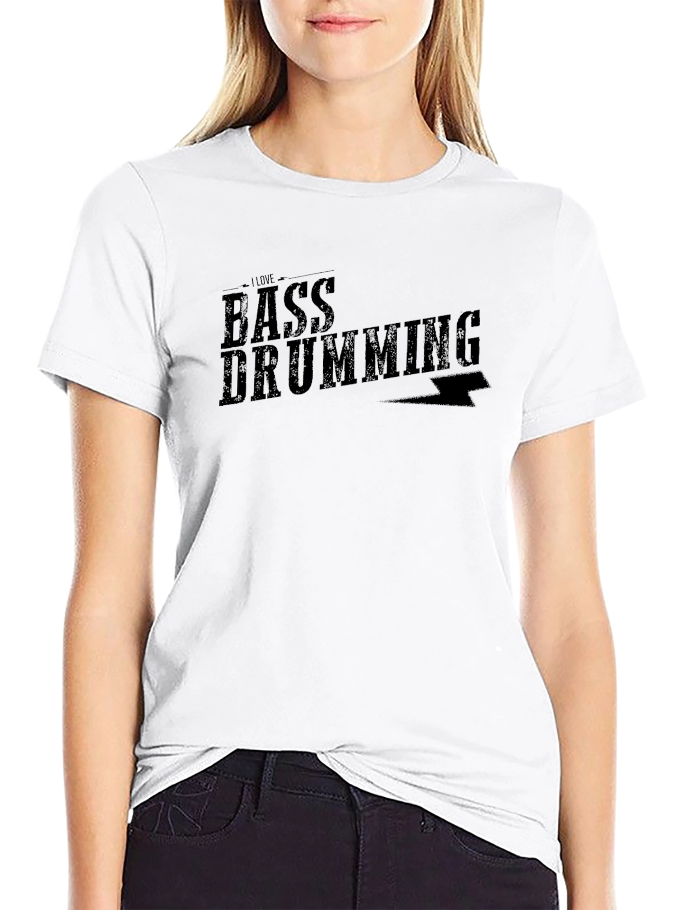 I Love Bass Drumming Black T-Shirt