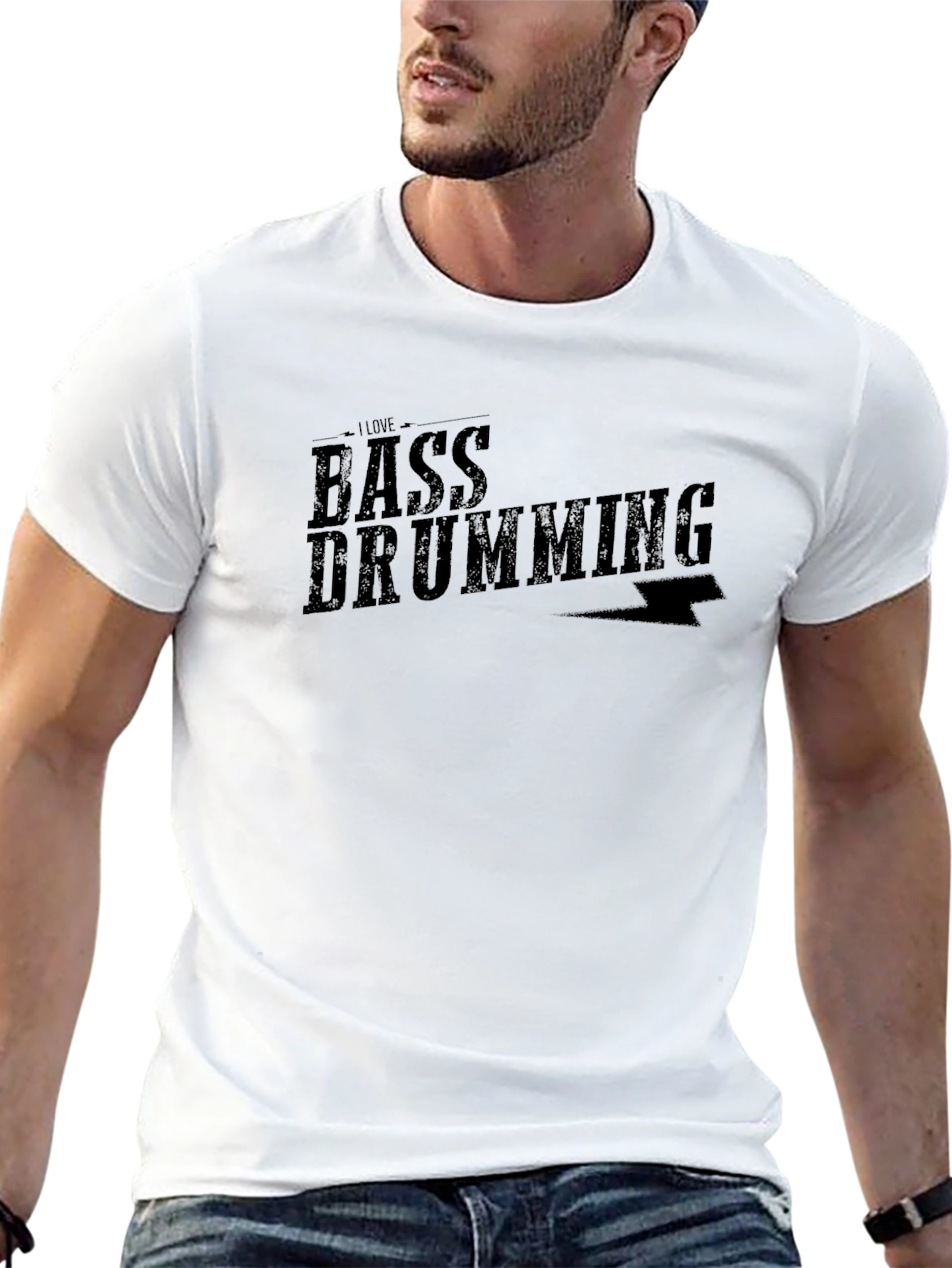 I Love Bass Drumming Black T-Shirt