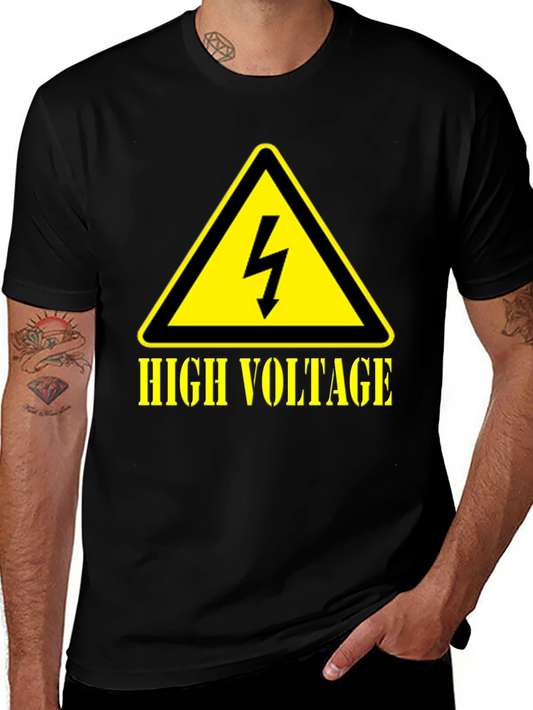 High Voltage Graphic T-Shirt Black Cotton Tee