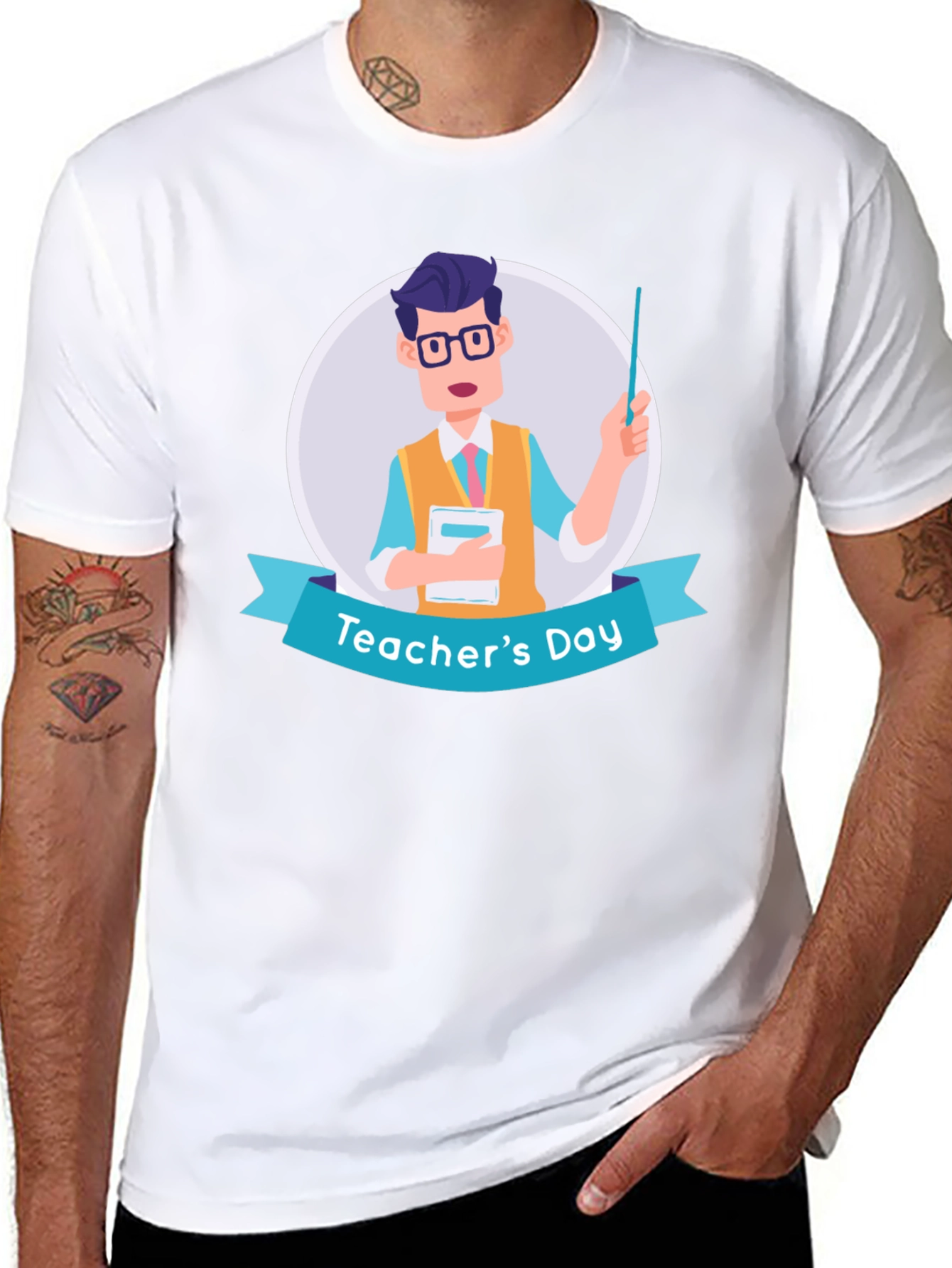Teachers Day T-Shirt - Cartoon Teacher Design