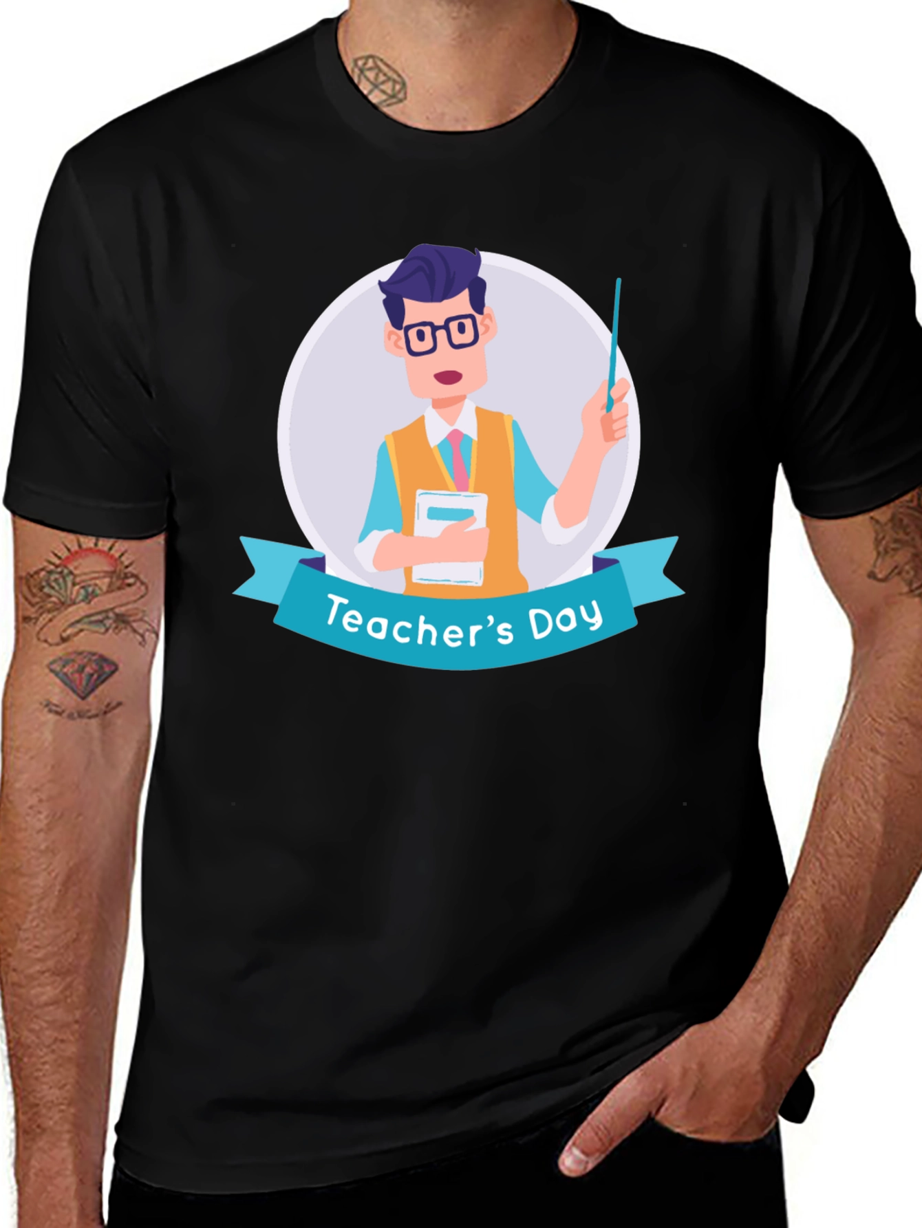 Teachers Day T-Shirt - Cartoon Teacher Design
