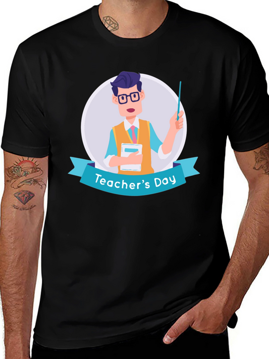 Teachers Day T-Shirt - Cartoon Teacher Design
