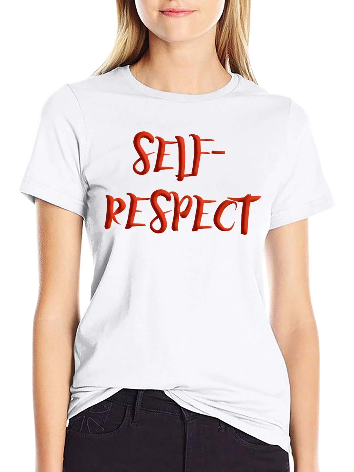Self-Respect Graphic Tee - Black Cotton Blend Shirt