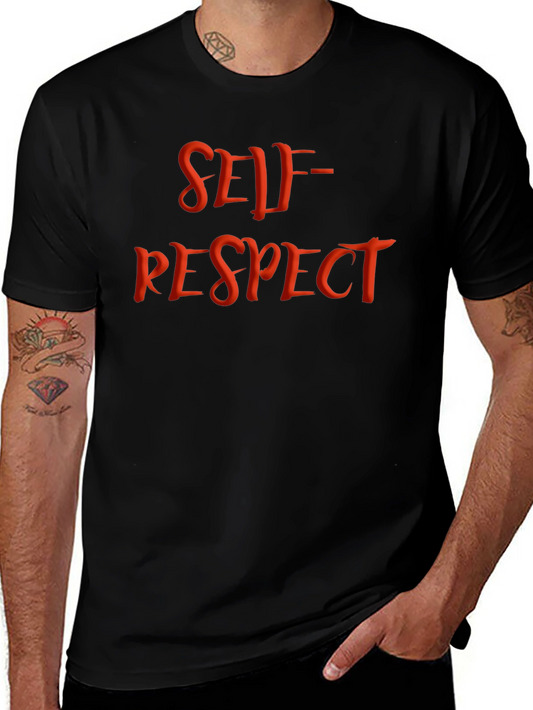 Self-Respect Graphic Tee - Black Cotton Blend Shirt