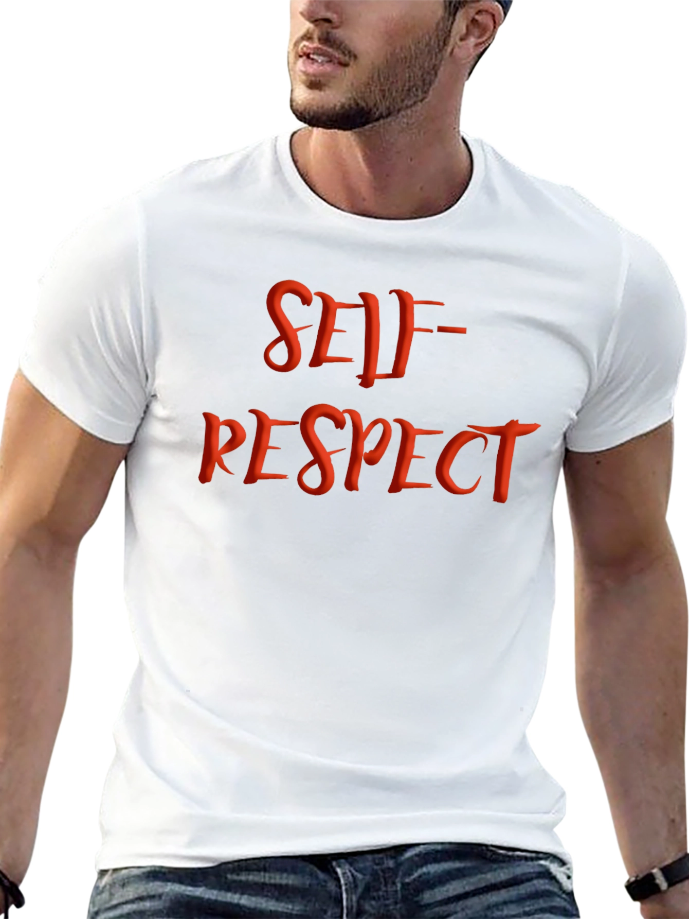 Self-Respect Graphic Tee - Black Cotton Blend Shirt
